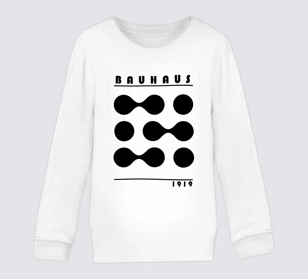 Bauhaus 1919 Forme geometriche Nero Bianco Stampa felpa bambino da NorwesClub