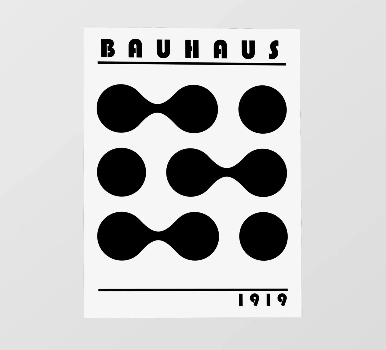 Bauhaus 1919 Forme geometriche Nero Bianco Stampa pellicola backlit da NorwesClub