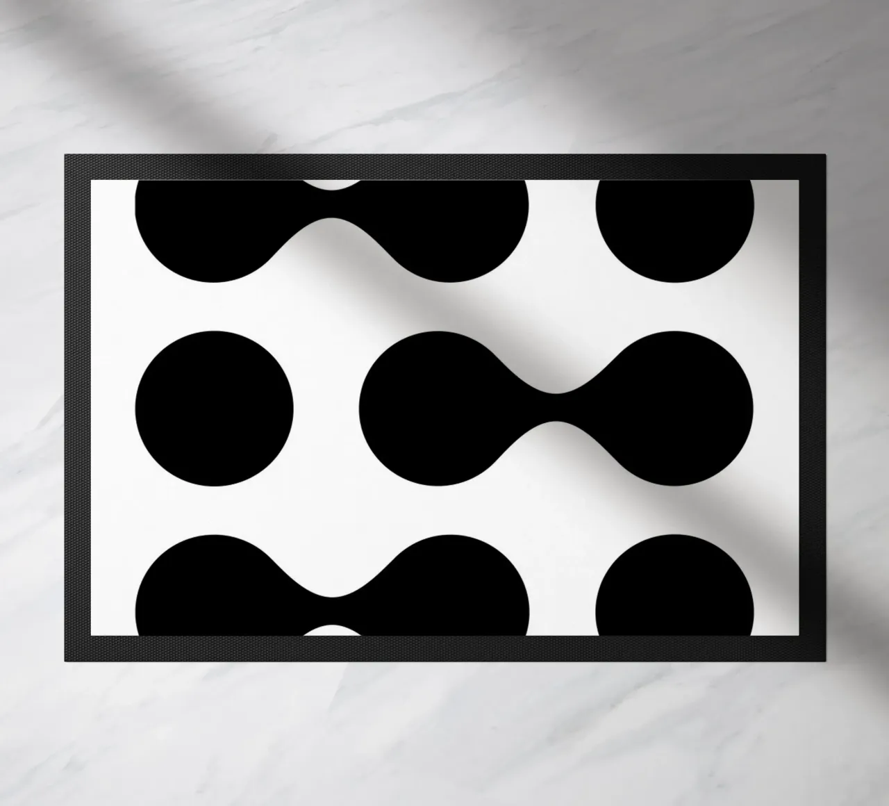 Bauhaus 1919 Geometric Shapes Black White Print doormat by NorwesClub