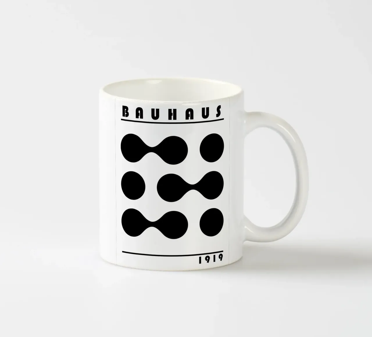Bauhaus 1919 Forme geometriche Nero Bianco Stampa tazza in ceramica da NorwesClub