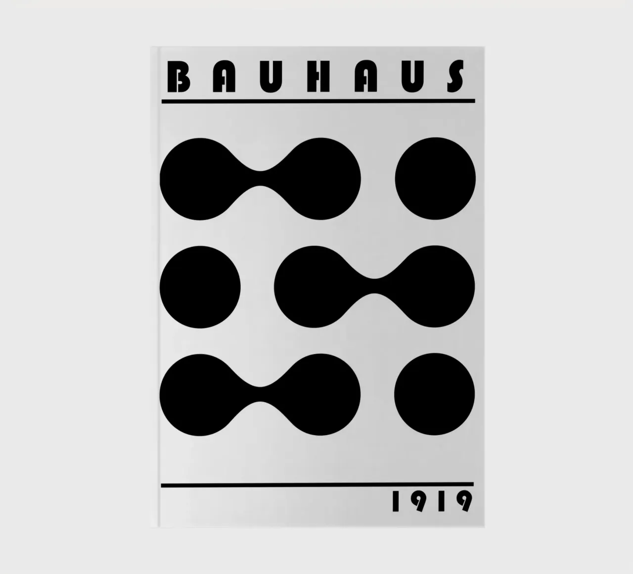 Bauhaus 1919 Geometric Shapes Black White Print notebook by NorwesClub