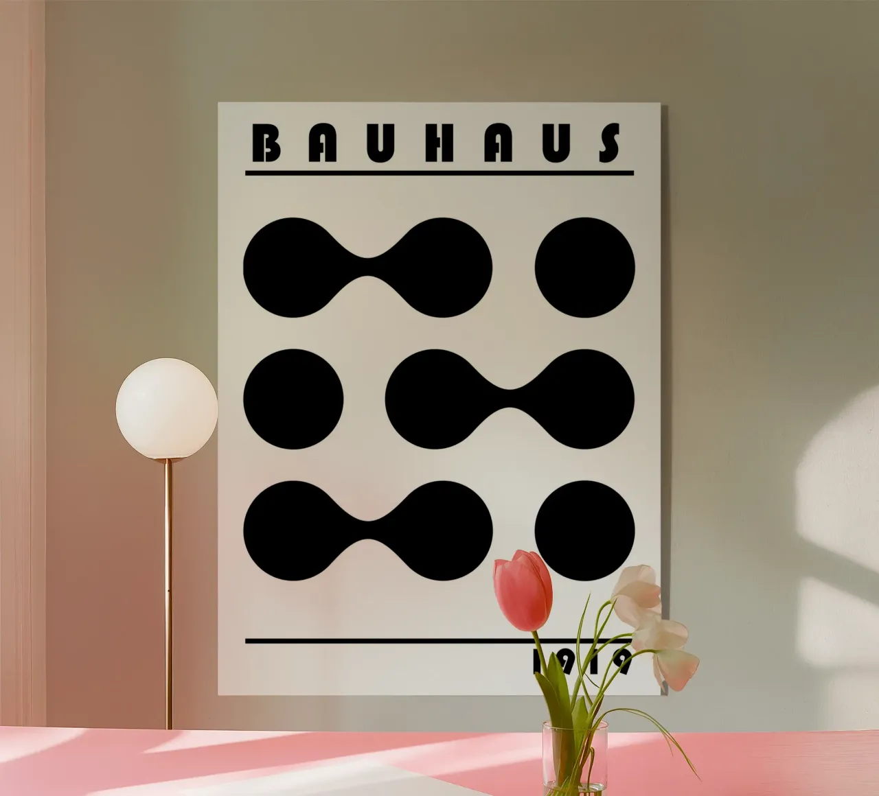 Bauhaus 1919 Forme geometriche Nero Bianco Stampa plexiglass da NorwesClub