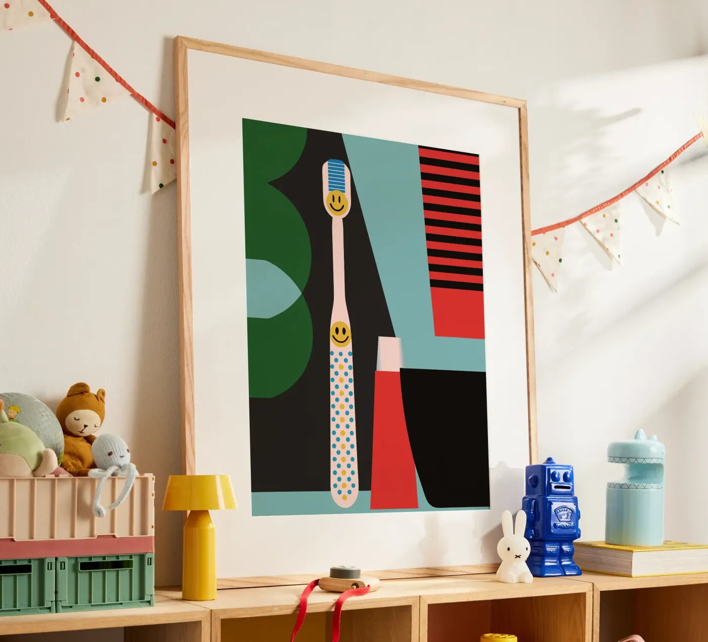 Toothbrush And Toothpaste poster by LOOK DIFFERENT