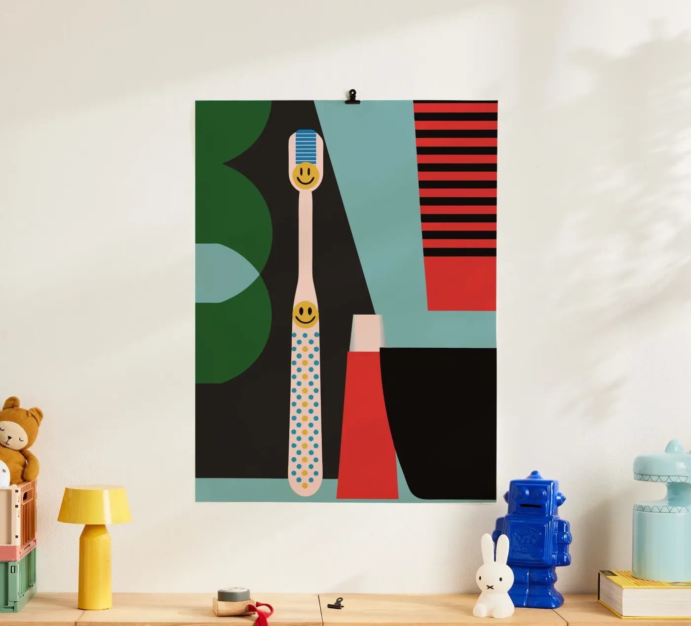 Toothbrush And Toothpaste poster by LOOK DIFFERENT