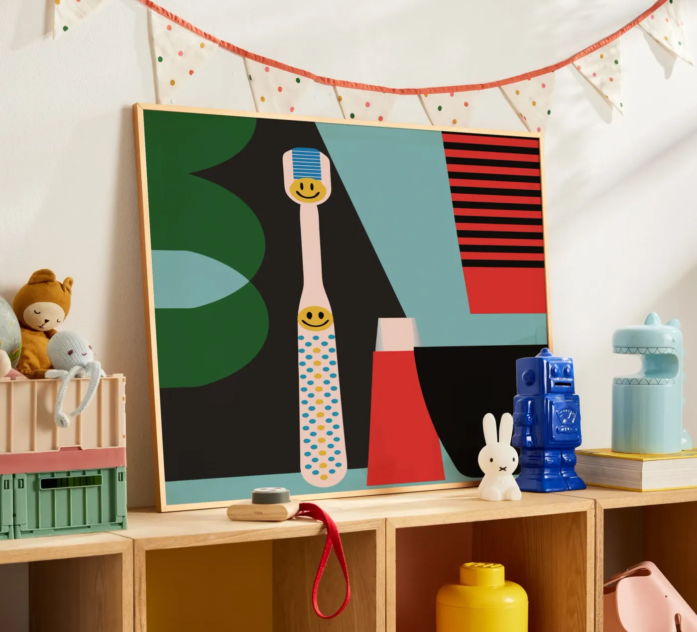 Toothbrush And Toothpaste poster by LOOK DIFFERENT