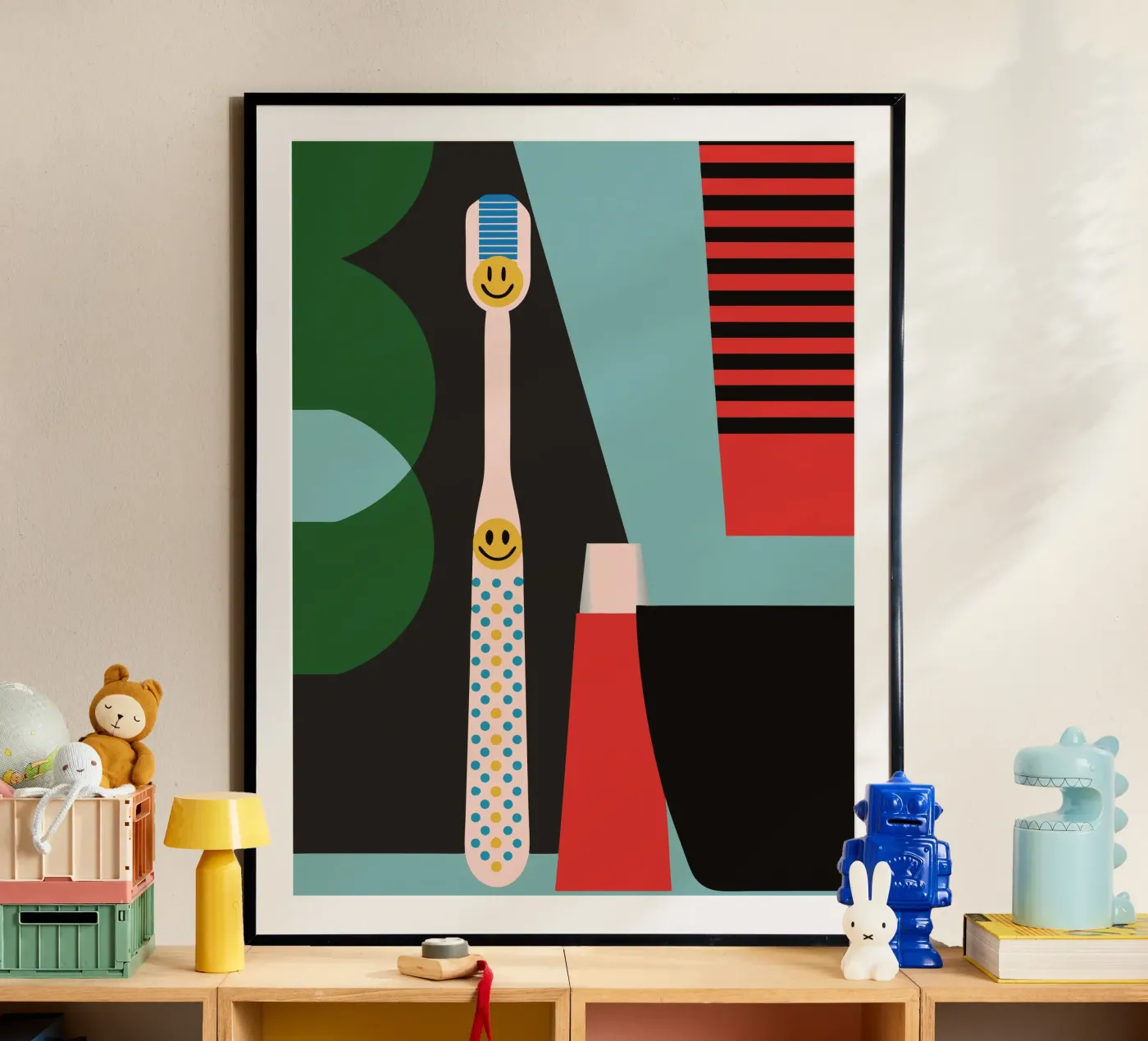 Toothbrush And Toothpaste poster by LOOK DIFFERENT