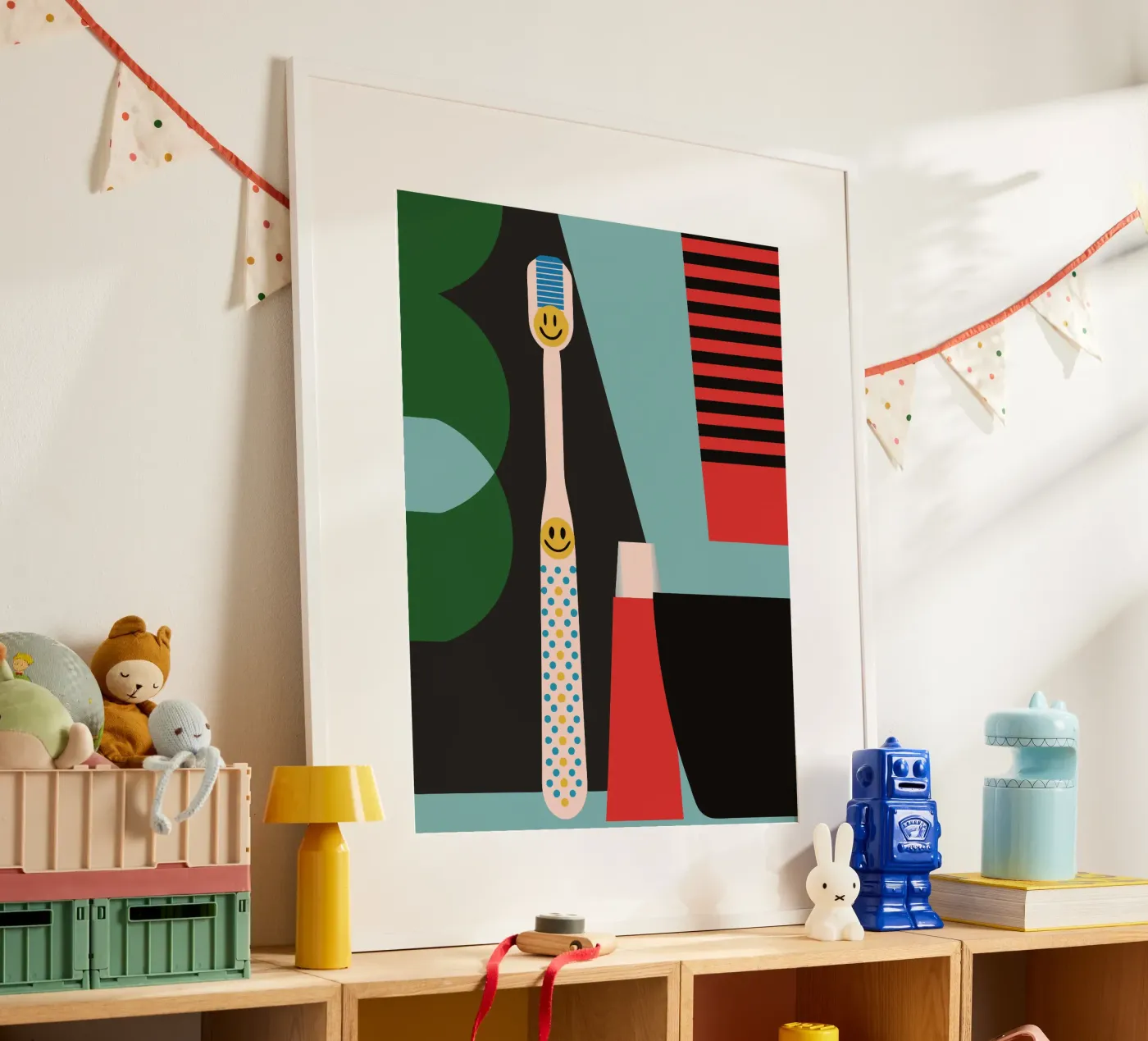 Toothbrush And Toothpaste poster by LOOK DIFFERENT
