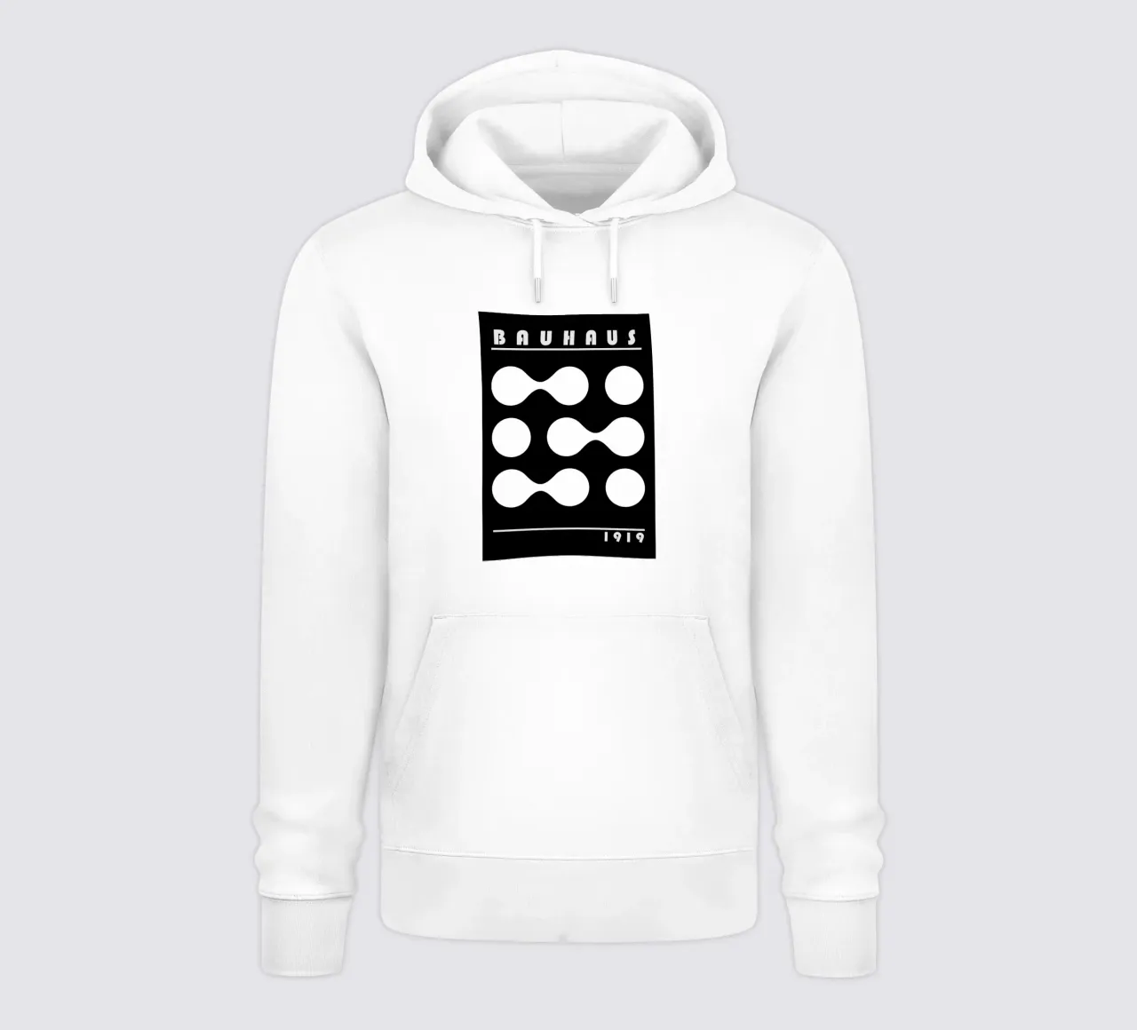 Bauhaus 1919 Forme geometriche Bianco Nero Stampa felpa con cappuccio da NorwesClub