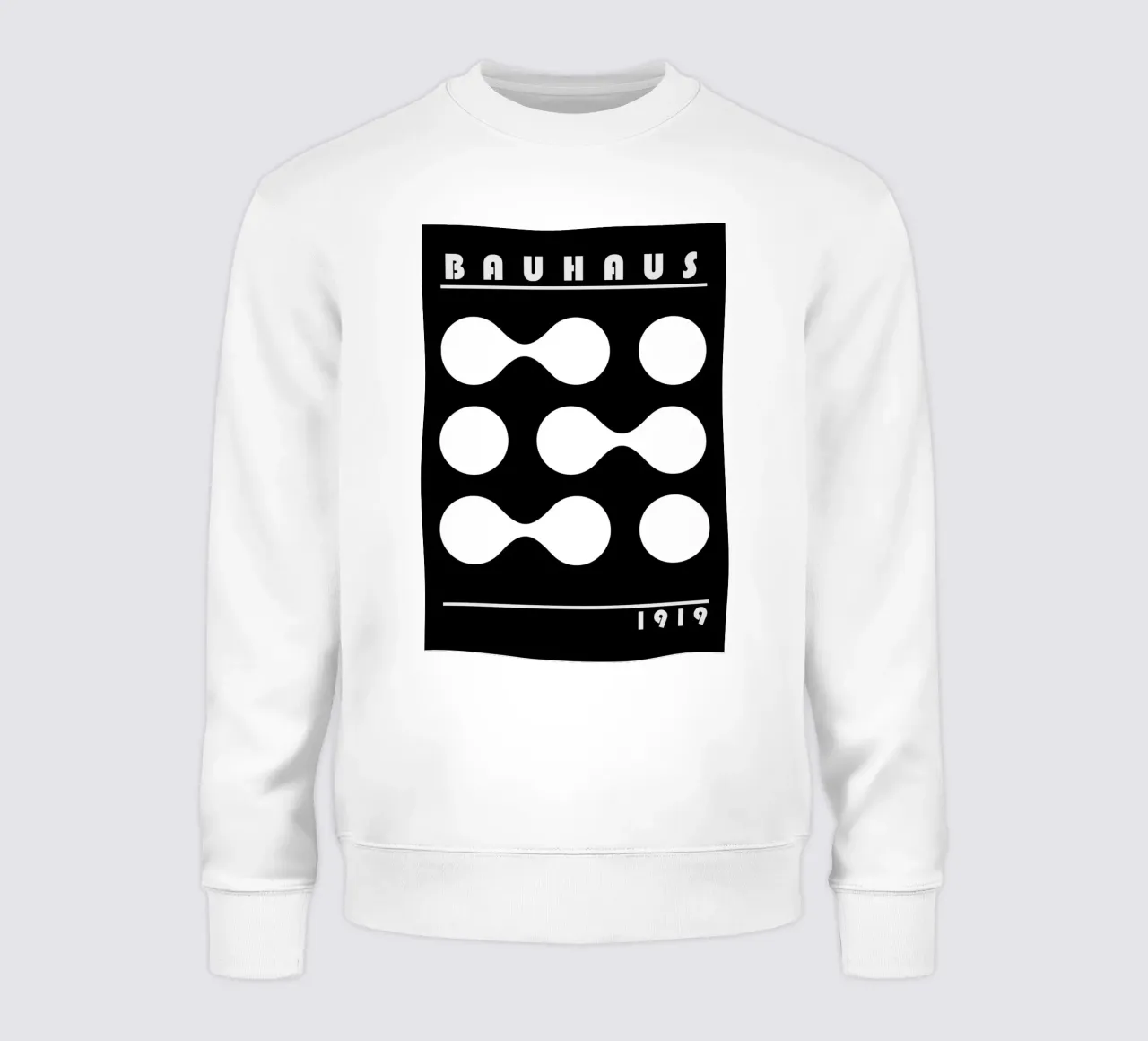 Bauhaus 1919 Forme geometriche Bianco Nero Stampa felpa da NorwesClub