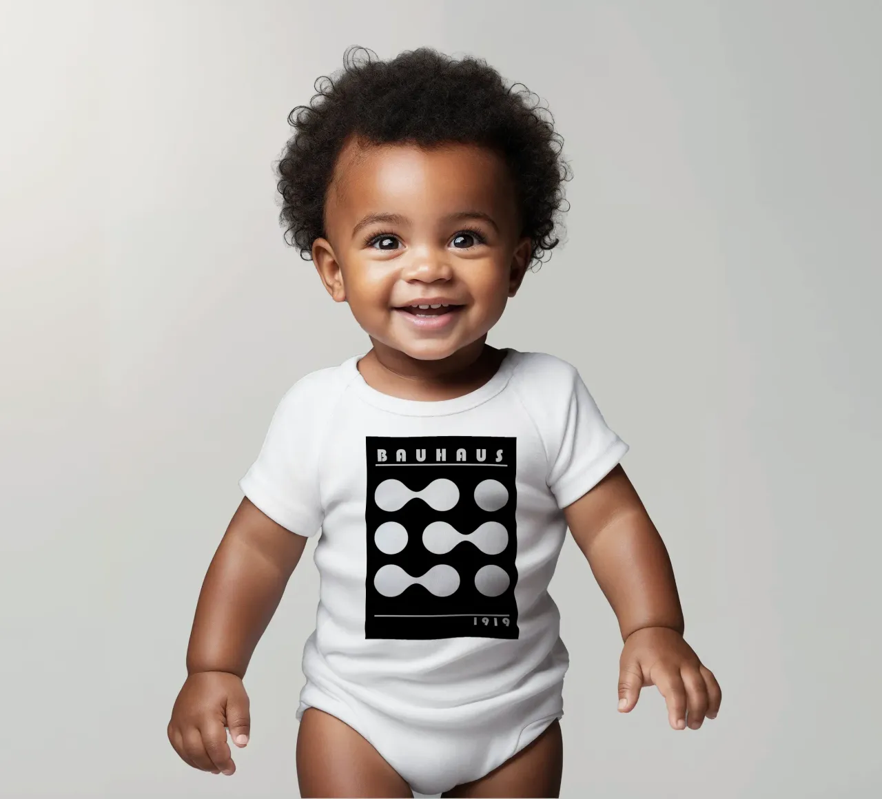 Bauhaus 1919 Forme geometriche Bianco Nero Stampa body neonato maniche corte da NorwesClub
