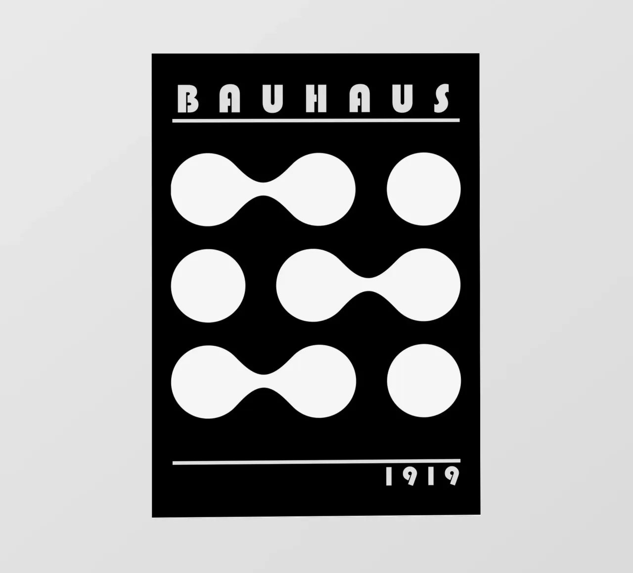 Bauhaus 1919 Forme geometriche Bianco Nero Stampa pellicola backlit da NorwesClub