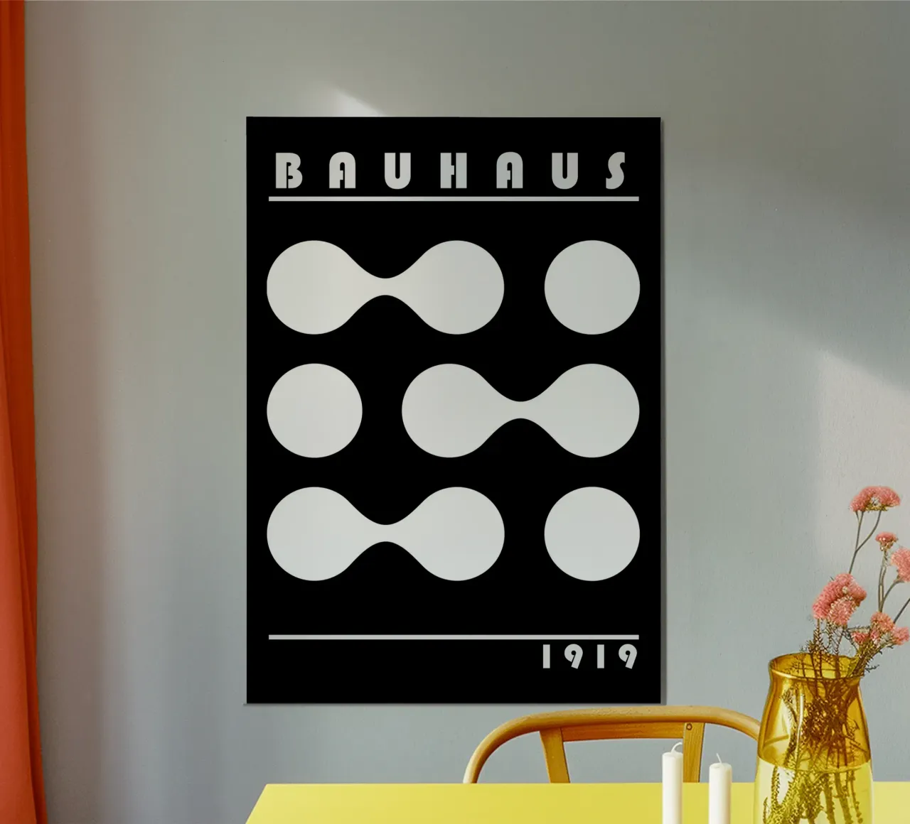 Bauhaus 1919 Forme geometriche Bianco Nero Stampa alluminio dibond da NorwesClub