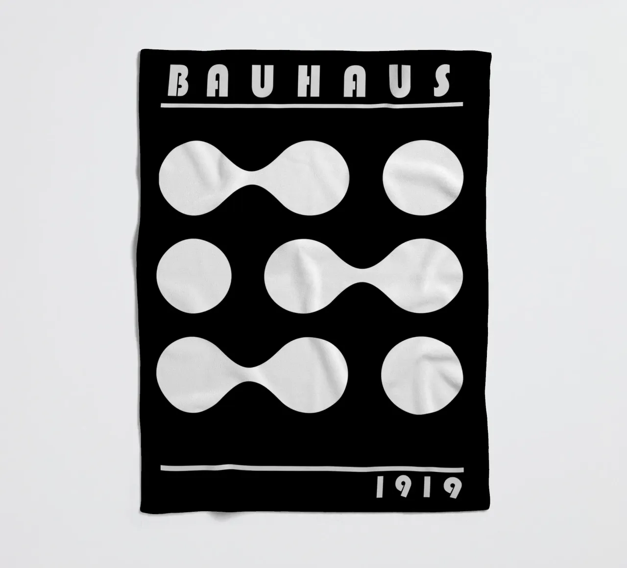 Bauhaus 1919 Forme geometriche Bianco Nero Stampa coperta in pile da NorwesClub