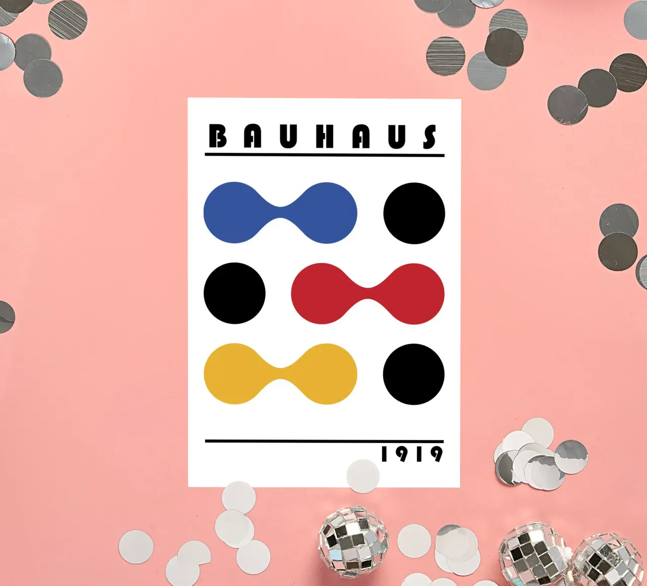 Impresión en color de formas geométricas Bauhaus 1919 pegatina de NorwesClub