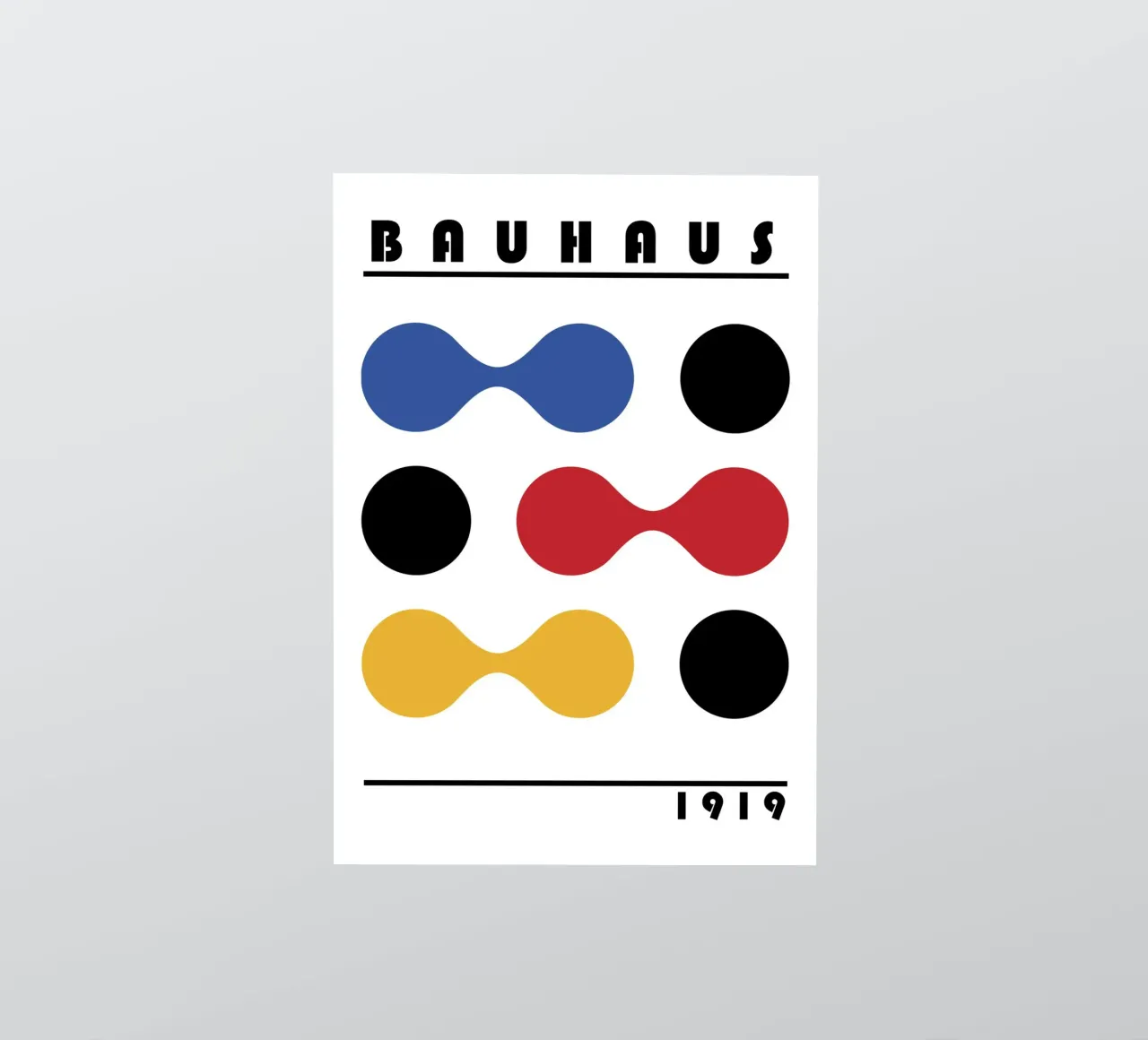 Impresión en color de formas geométricas Bauhaus 1919 pegatina de NorwesClub