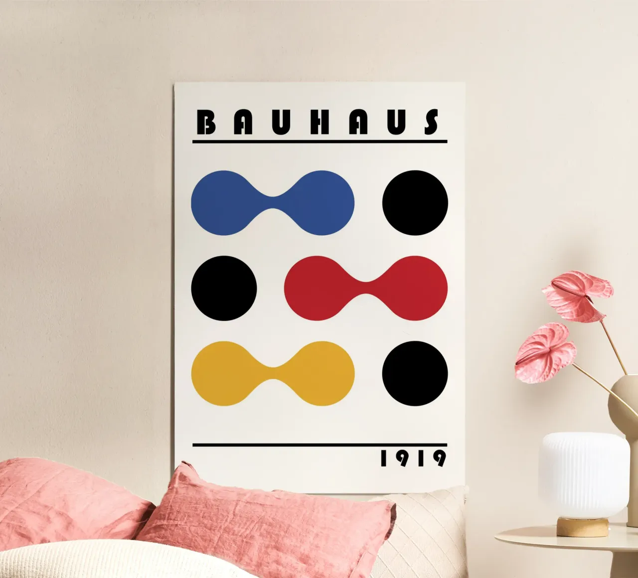 Bauhaus 1919 Forme geometriche Stampa a colori pannello forex da NorwesClub