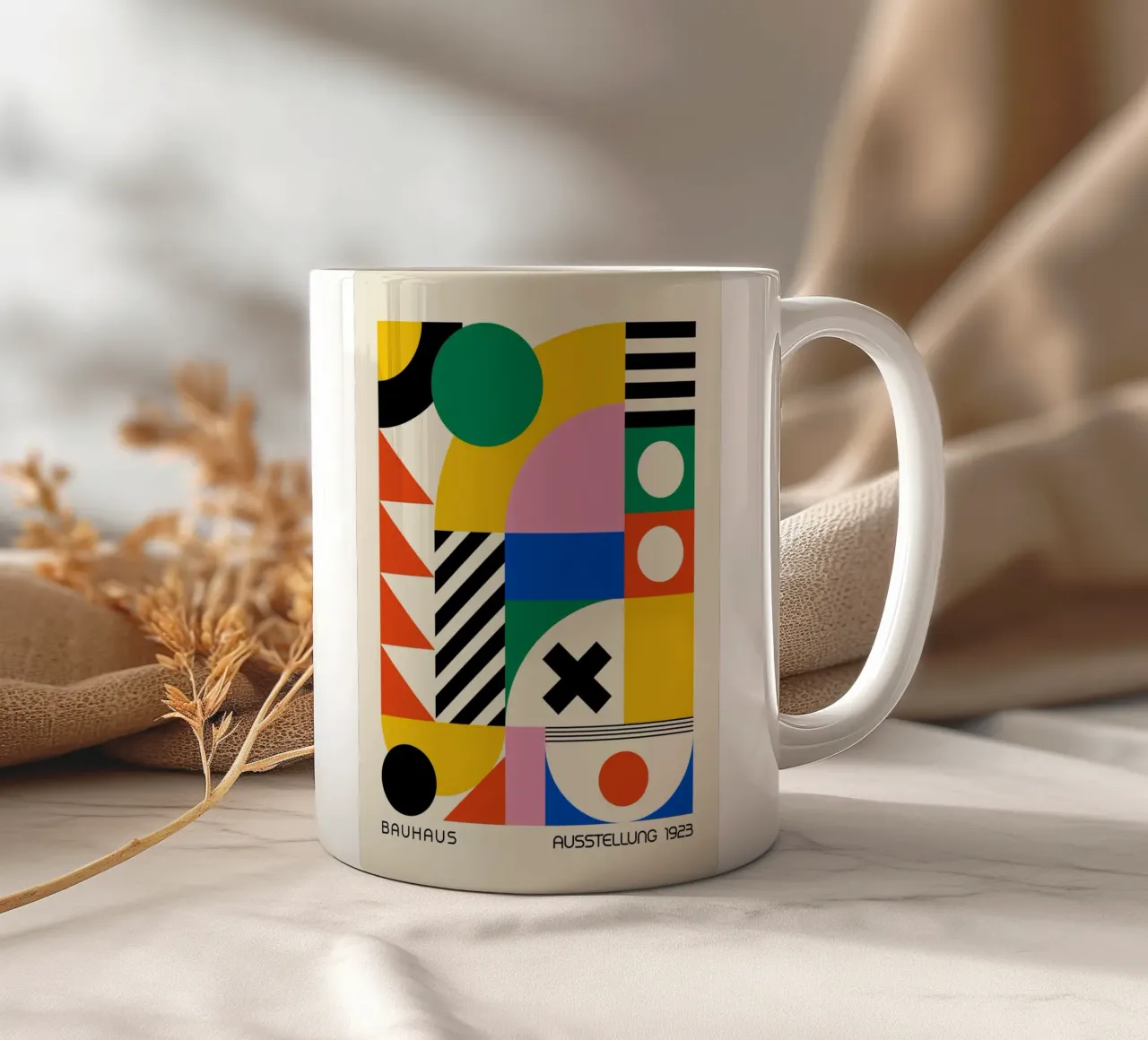 Bauhaus 1923 Mostra Forme Geometriche Poster tazza in ceramica da NorwesClub
