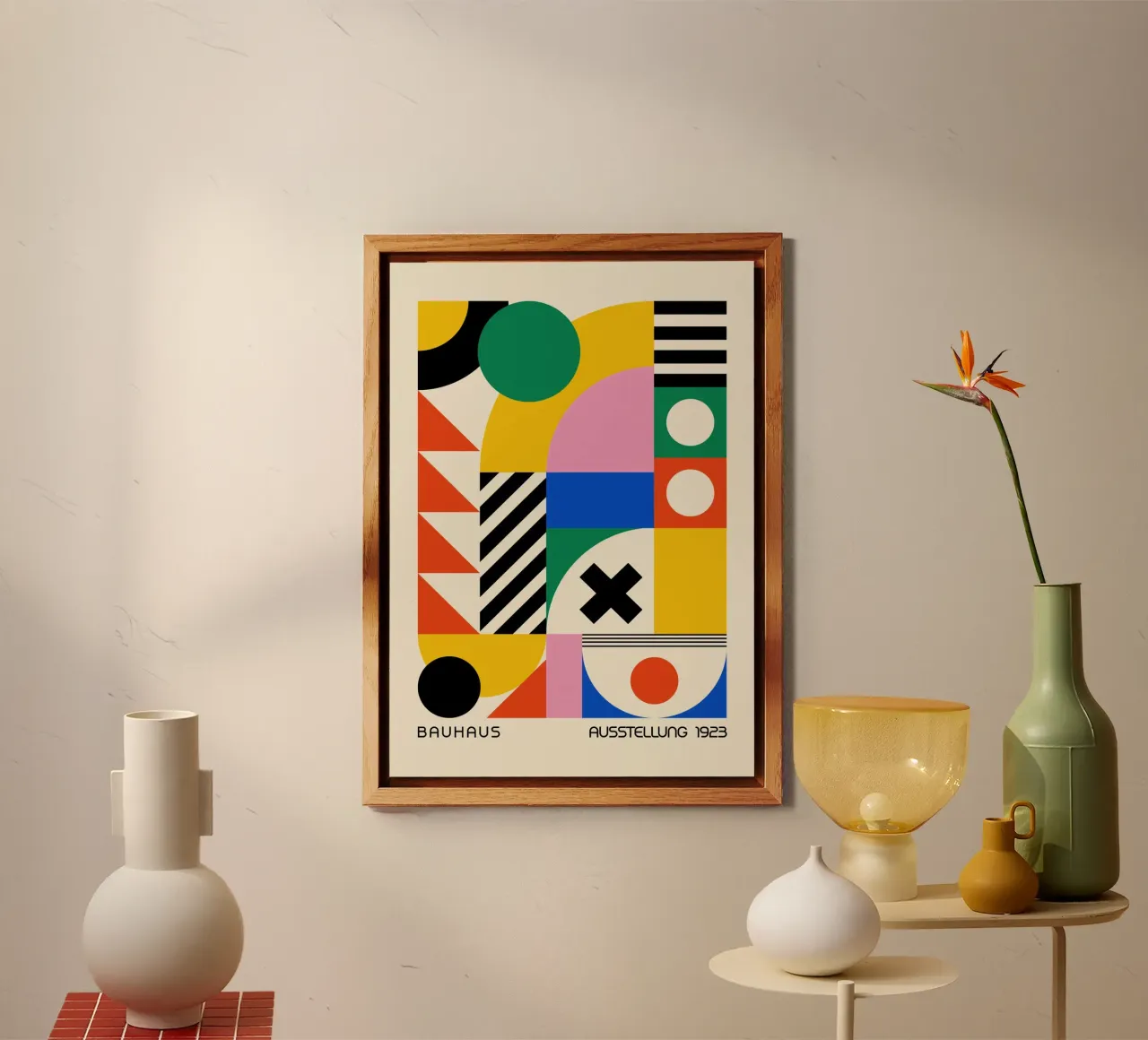 Bauhaus 1923 Ausstellung Geometrische Formen Poster Alu-Dibond von NorwesClub