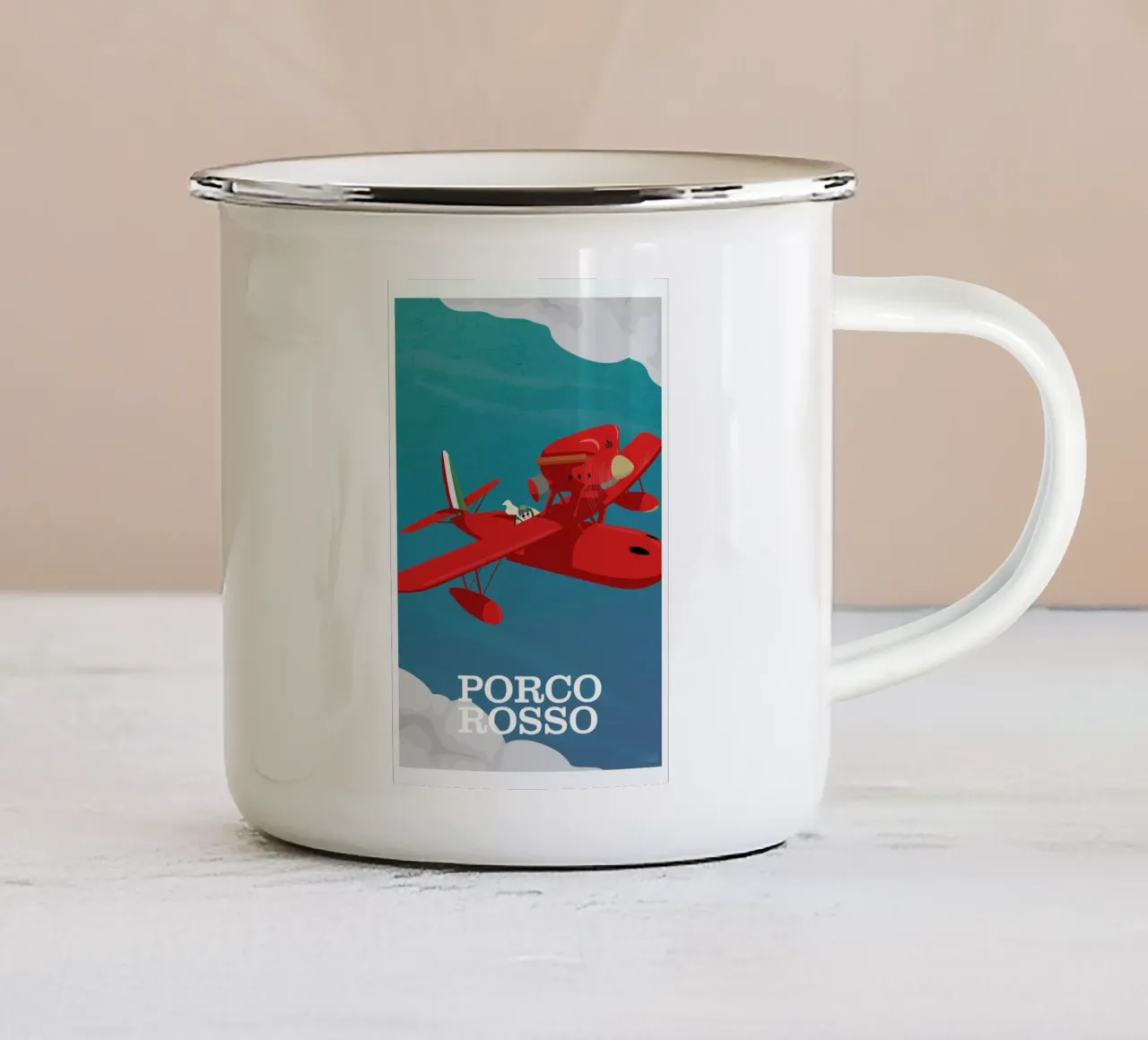Porco Rosso tazza in smalto da Gallery Print and Art Limited