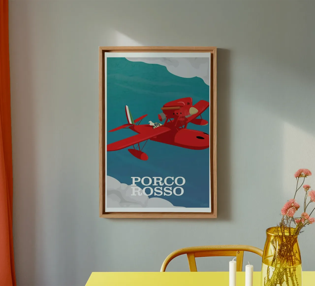 Porco Rosso canvas met Baklijst van Gallery Print and Art Limited