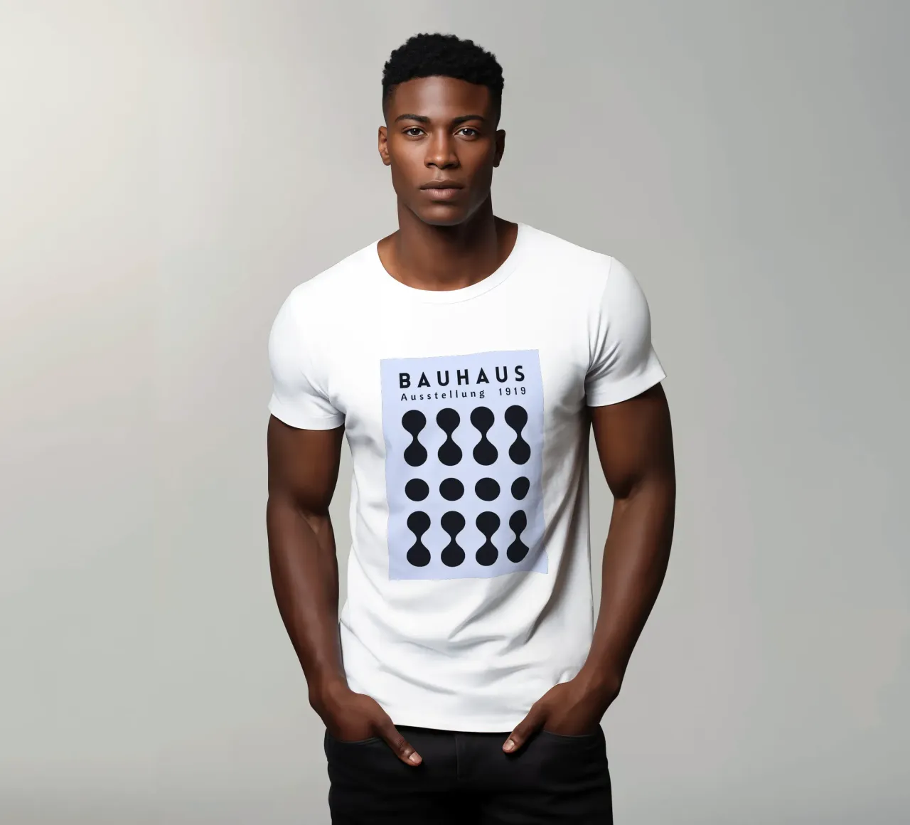 Bauhaus 1919 Mostra Forme geometriche Blu t-shirt da NorwesClub