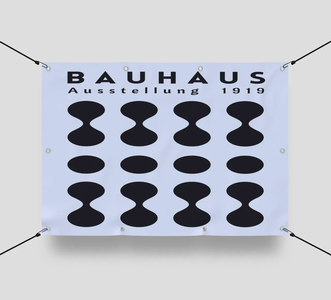 Bauhaus 1919 Mostra Forme geometriche Blu telo in pvc da NorwesClub