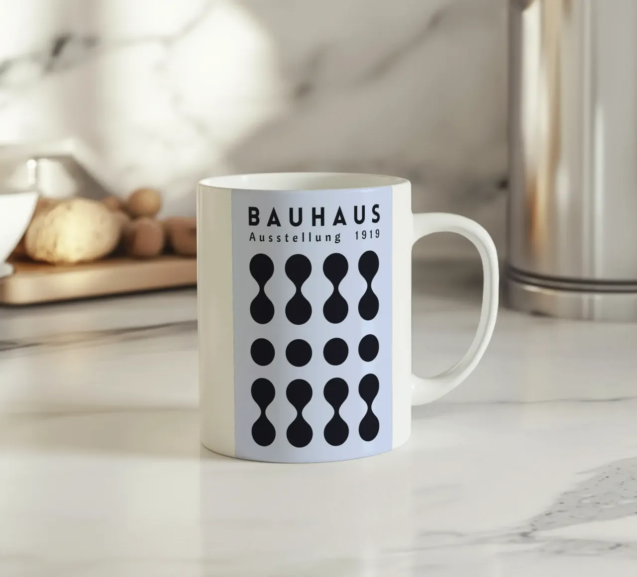 Bauhaus 1919 Mostra Forme geometriche Blu tazza in ceramica da NorwesClub