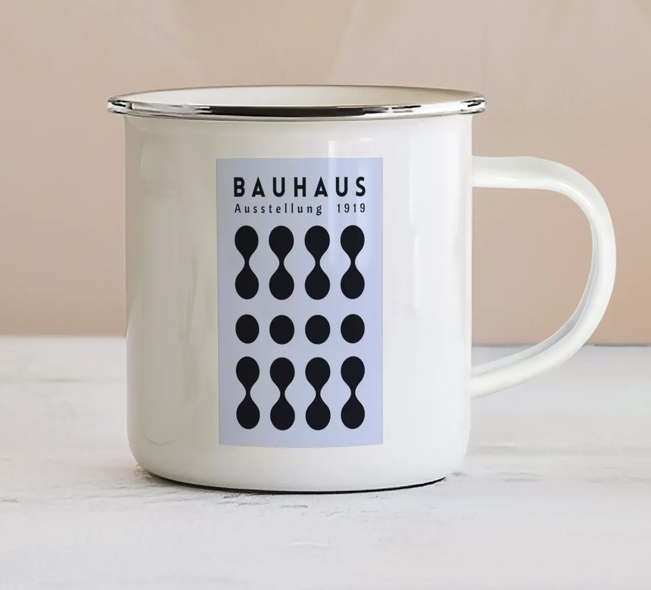 Bauhaus 1919 Mostra Forme geometriche Blu tazza in smalto da NorwesClub