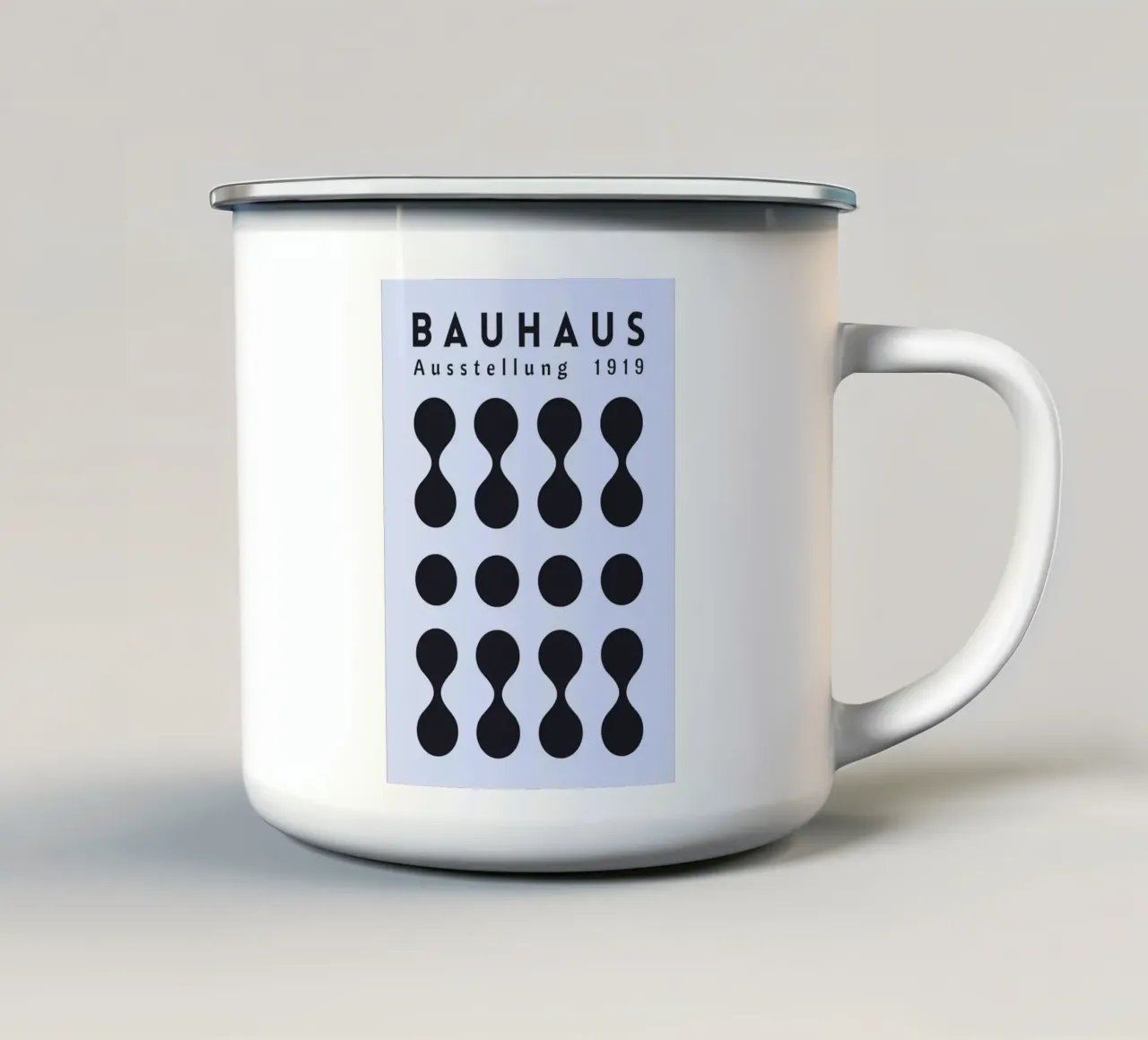 Bauhaus 1919 Mostra Forme geometriche Blu tazza in smalto da NorwesClub