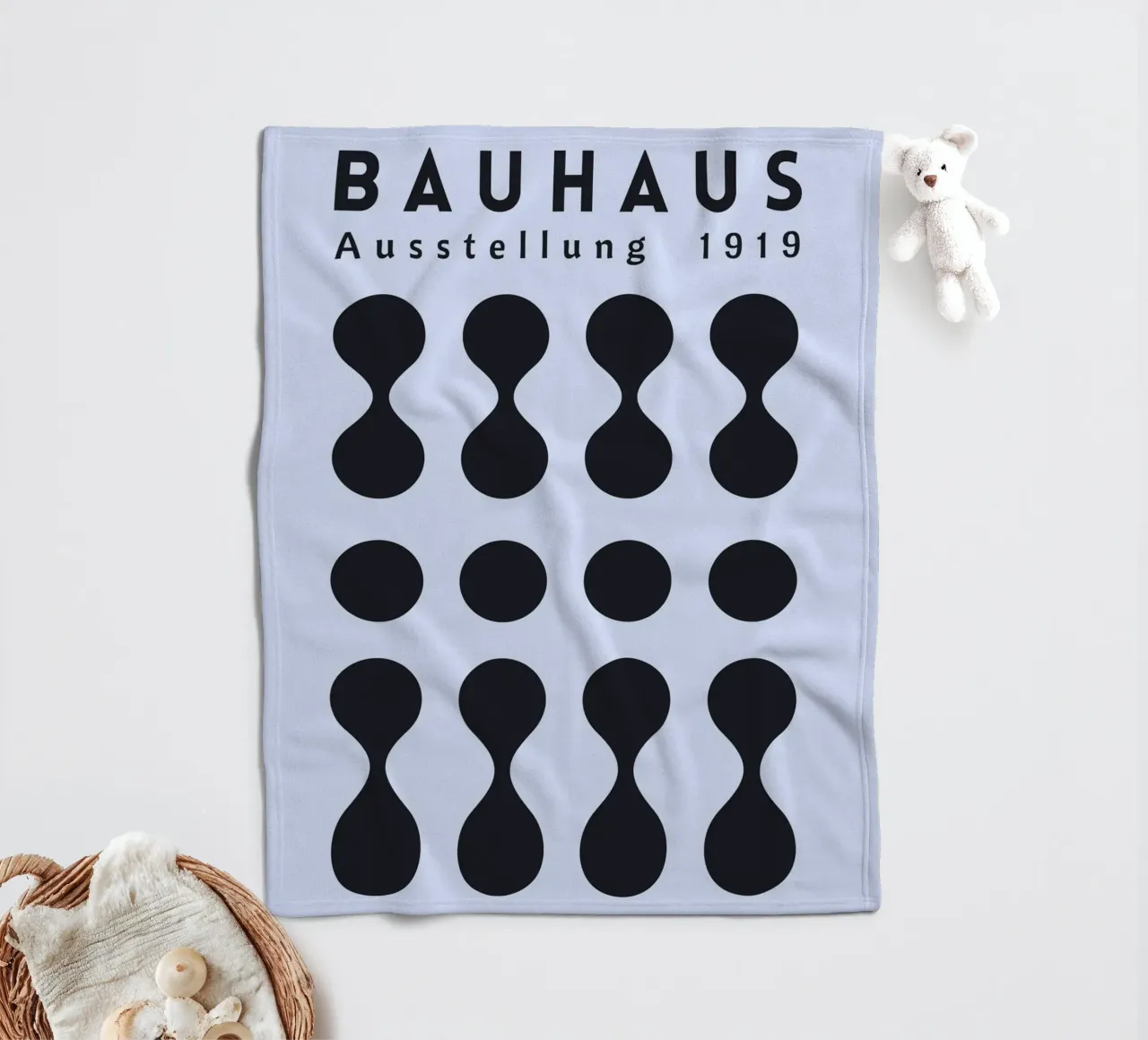 Bauhaus 1919 Mostra Forme geometriche Blu coperta in pile da NorwesClub