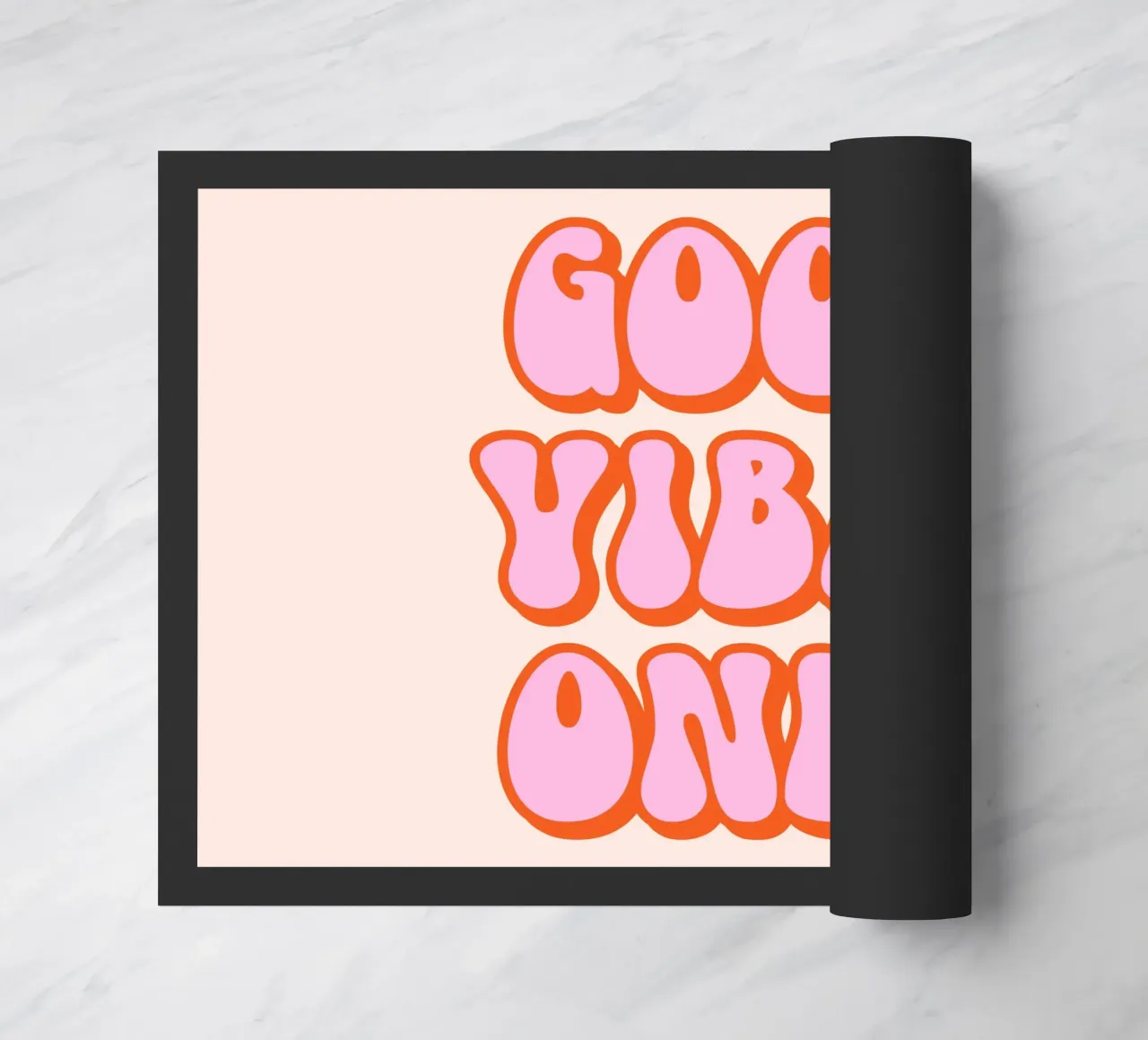Good Vibes Only (Peach tone) doormat by Paigaam Studio