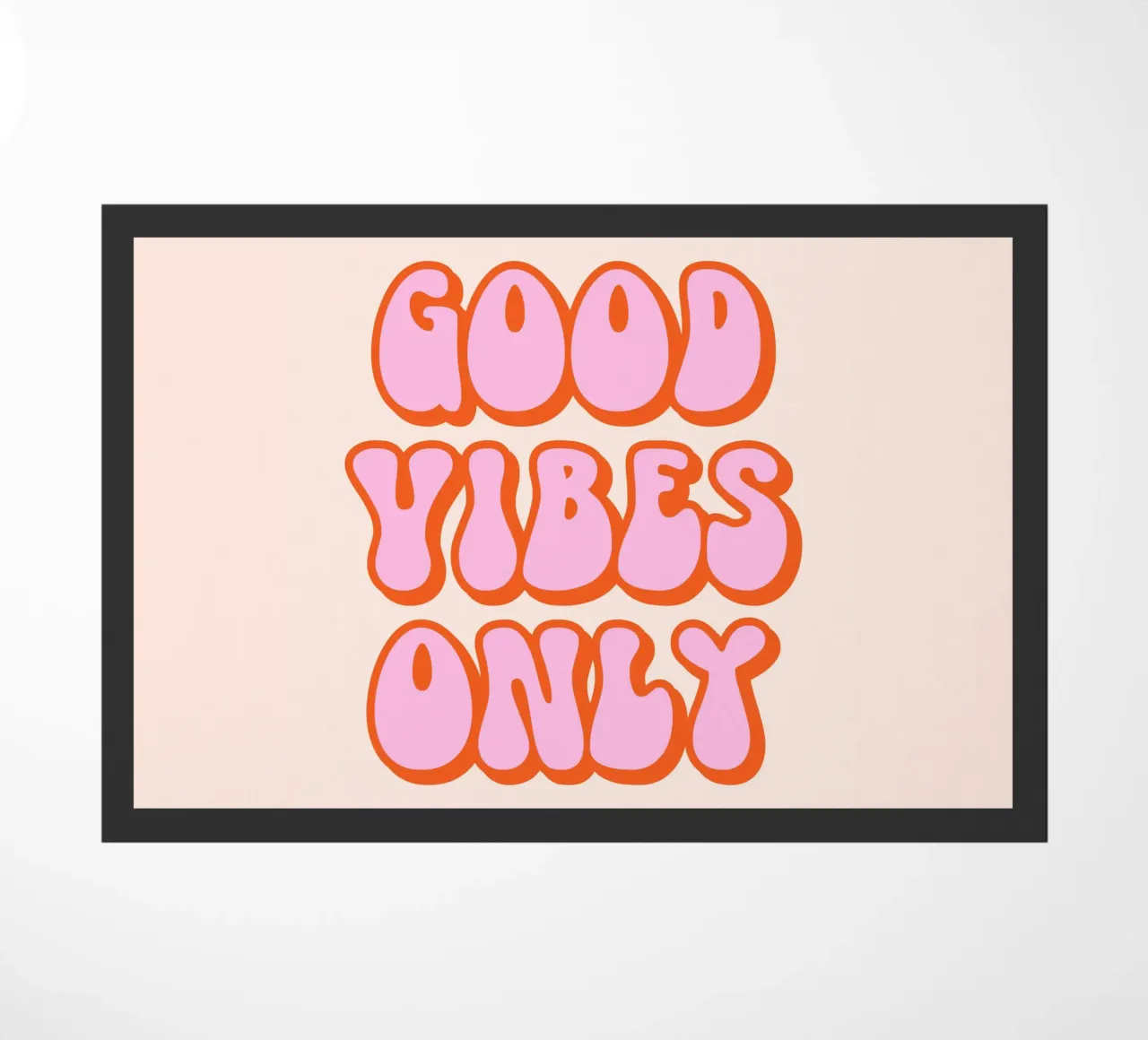 Good Vibes Only (Peach tone) doormat by Paigaam Studio