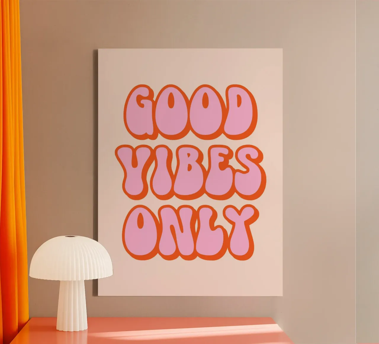 Good Vibes Only (Peach tone) canvas by Paigaam Studio