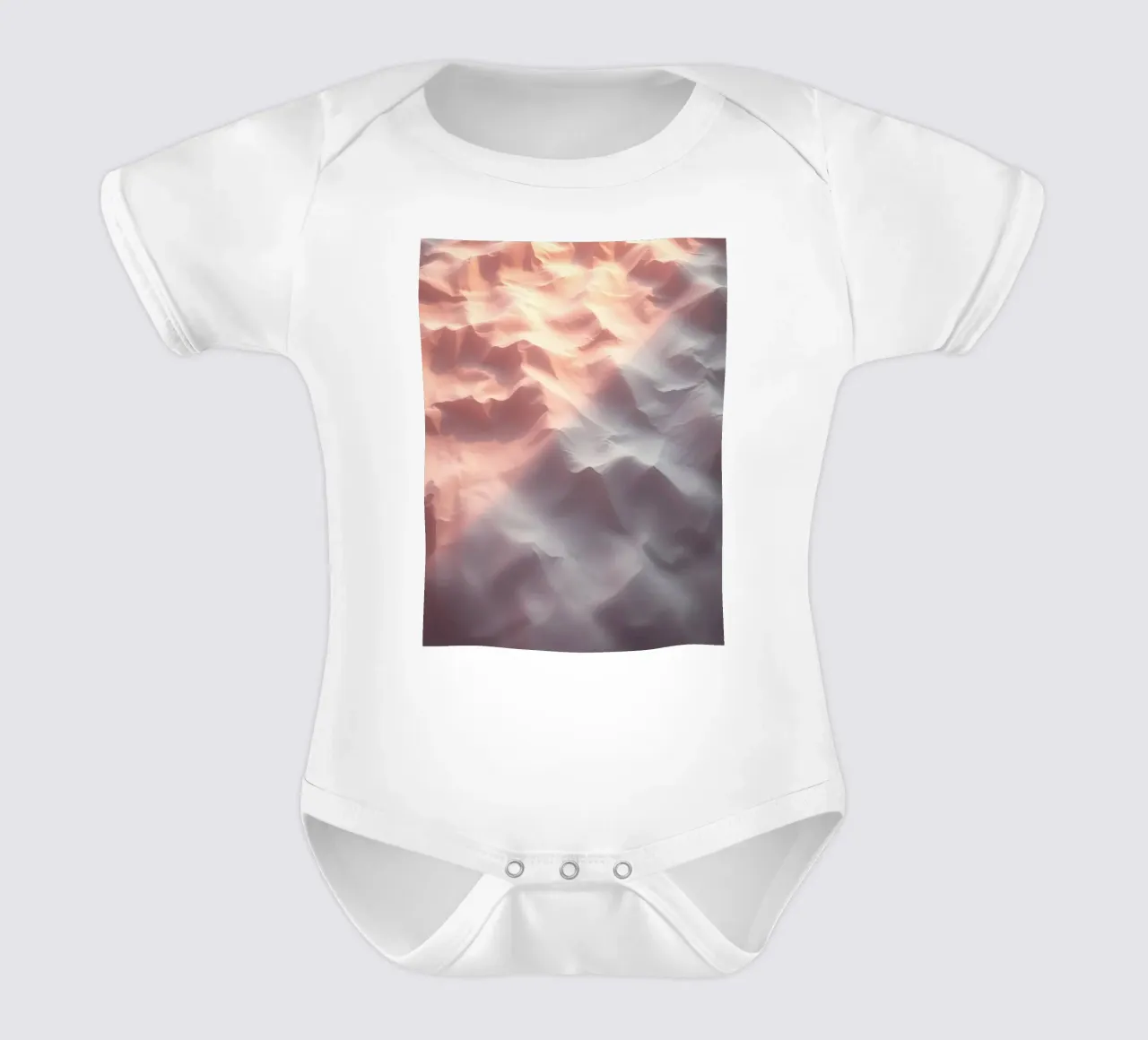 Abstract textured background in soft neutral tones short-sleeve baby romper by DesignDoodle