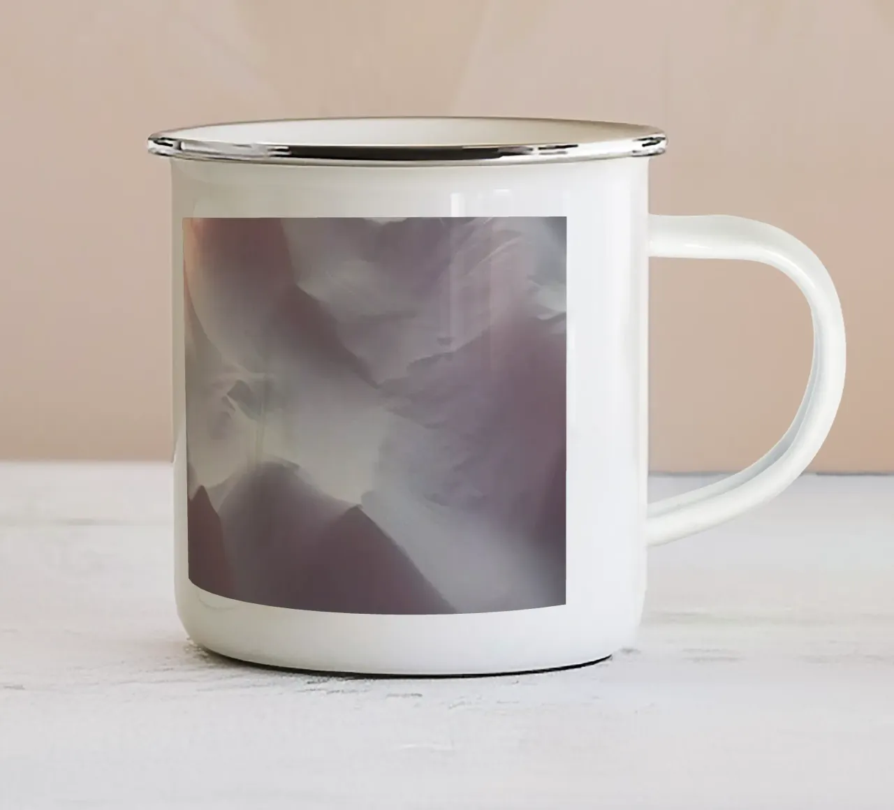 Abstract textured background in soft neutral tones enamel mug by DesignDoodle