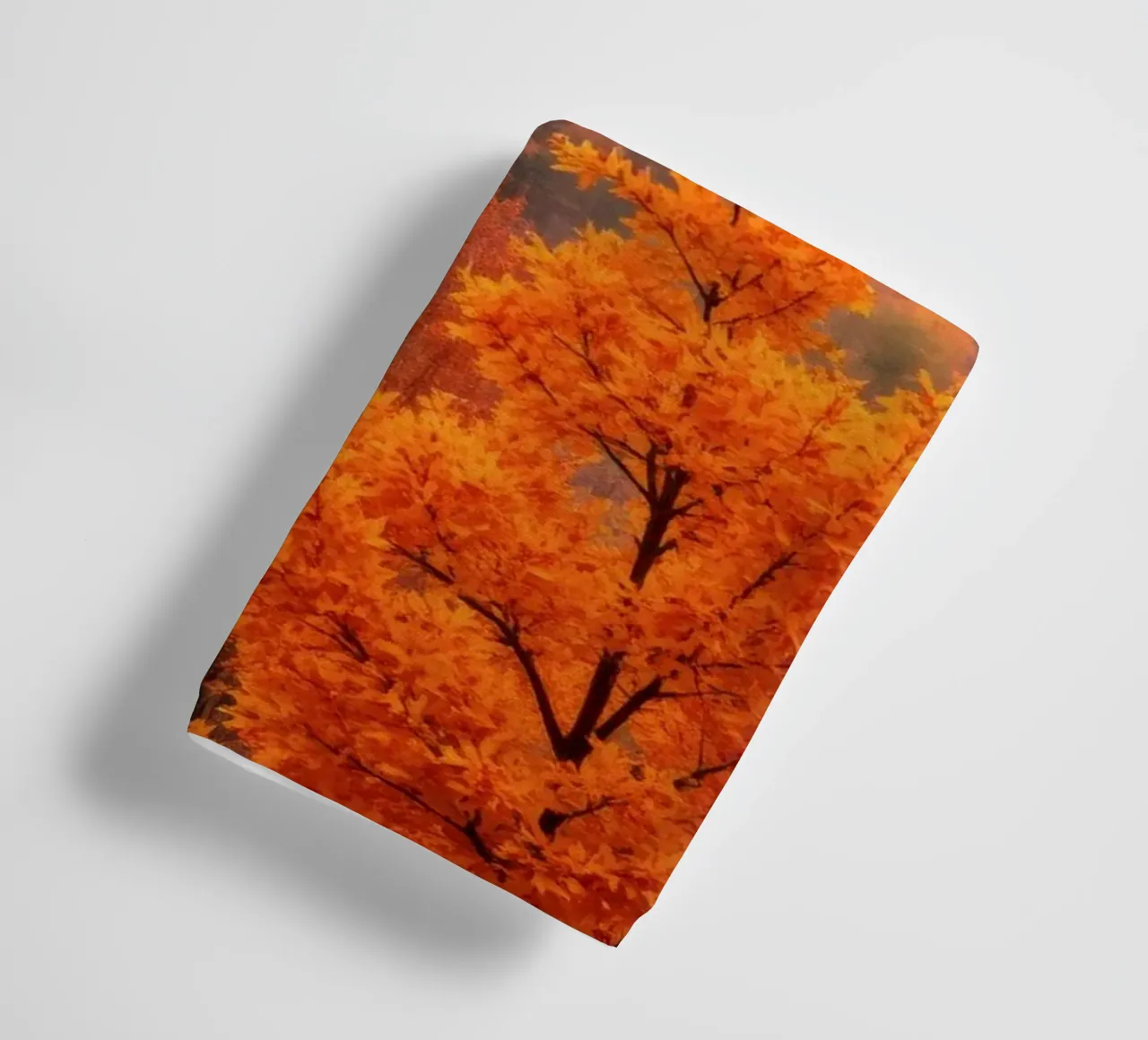 Il fogliame autunnale che crea uno scenario straordinario in una foresta nebbiosa asciugamano da bagno da DesignDoodle