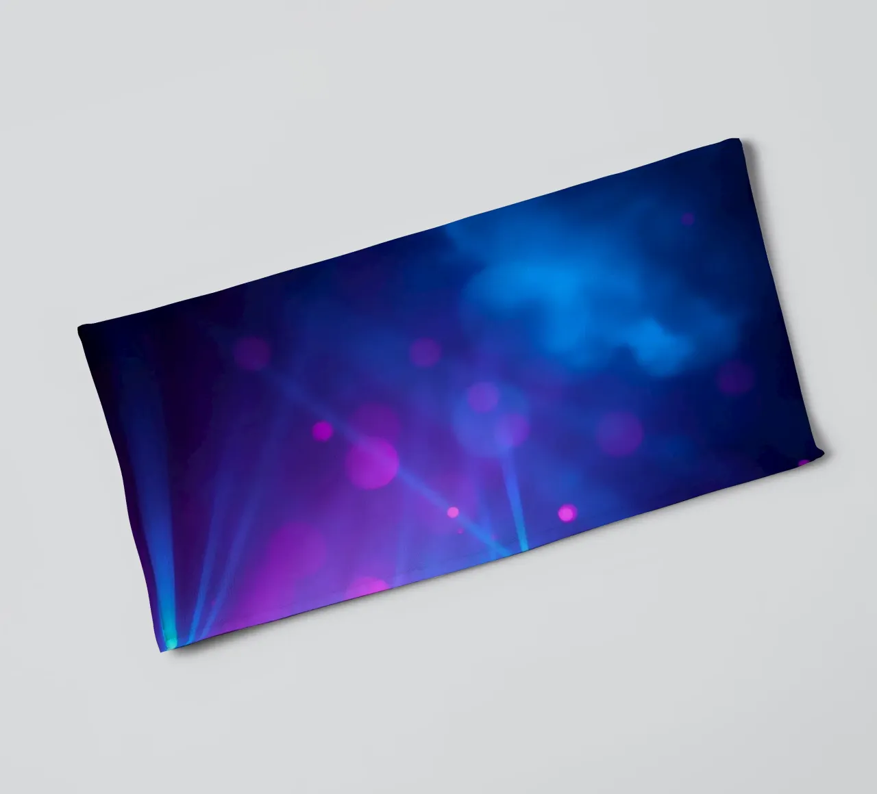 abstract design with blue and pink light rays towel by DesignDoodle