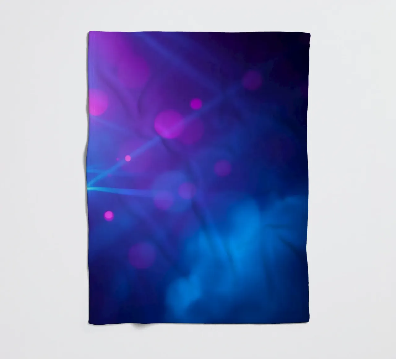 abstract design with blue and pink light rays fleece blanket by DesignDoodle