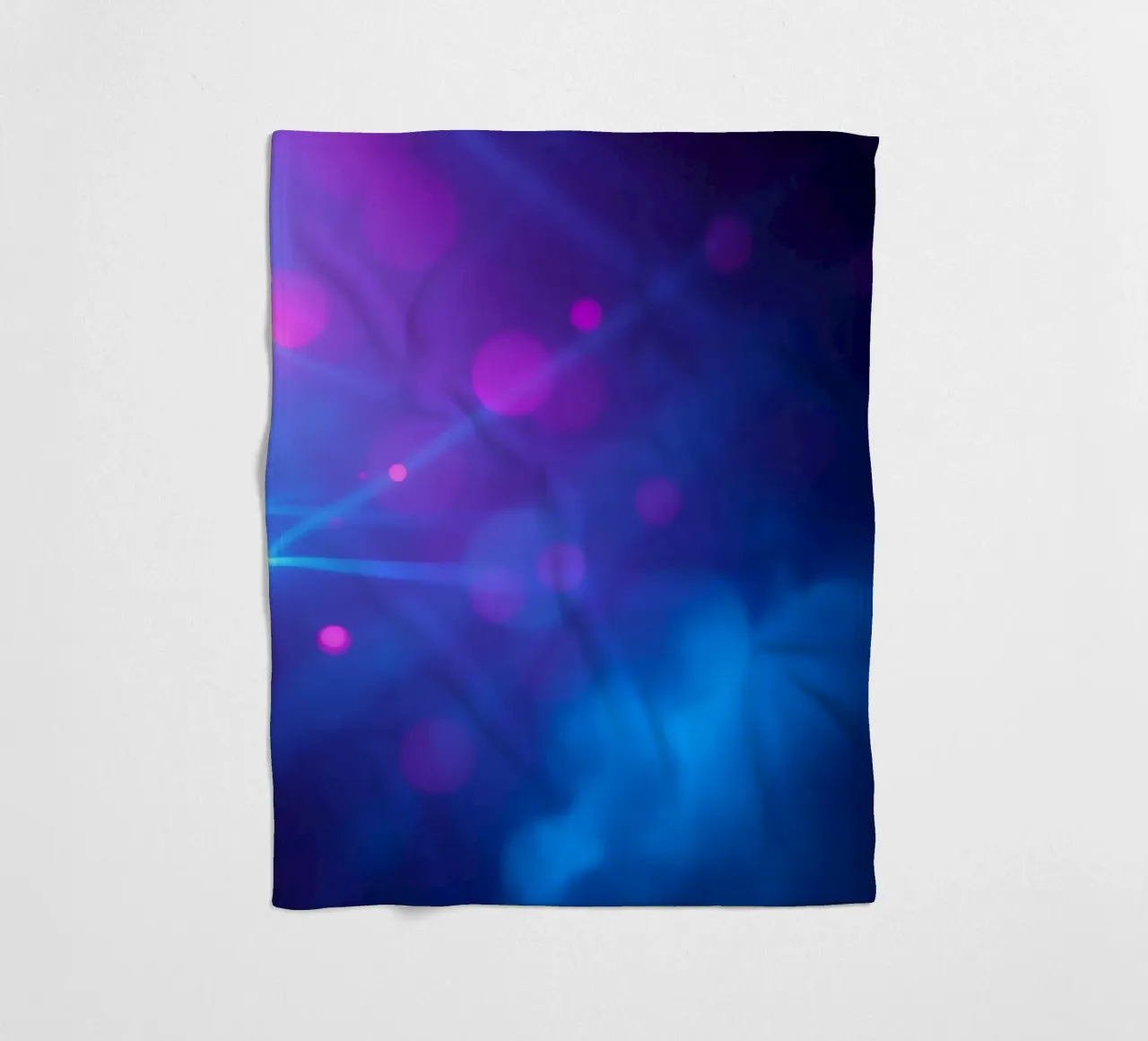 abstract design with blue and pink light rays fleece blanket by DesignDoodle