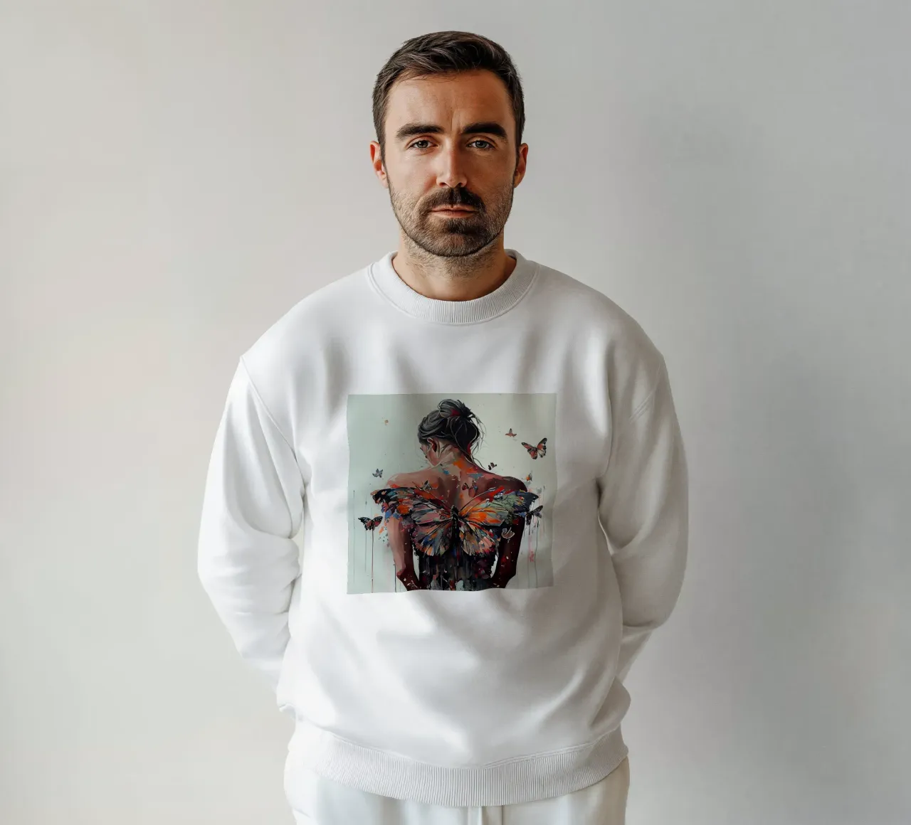 Powerful Butterfly Woman Body sweatshirt by Chromatic Fusion Studio