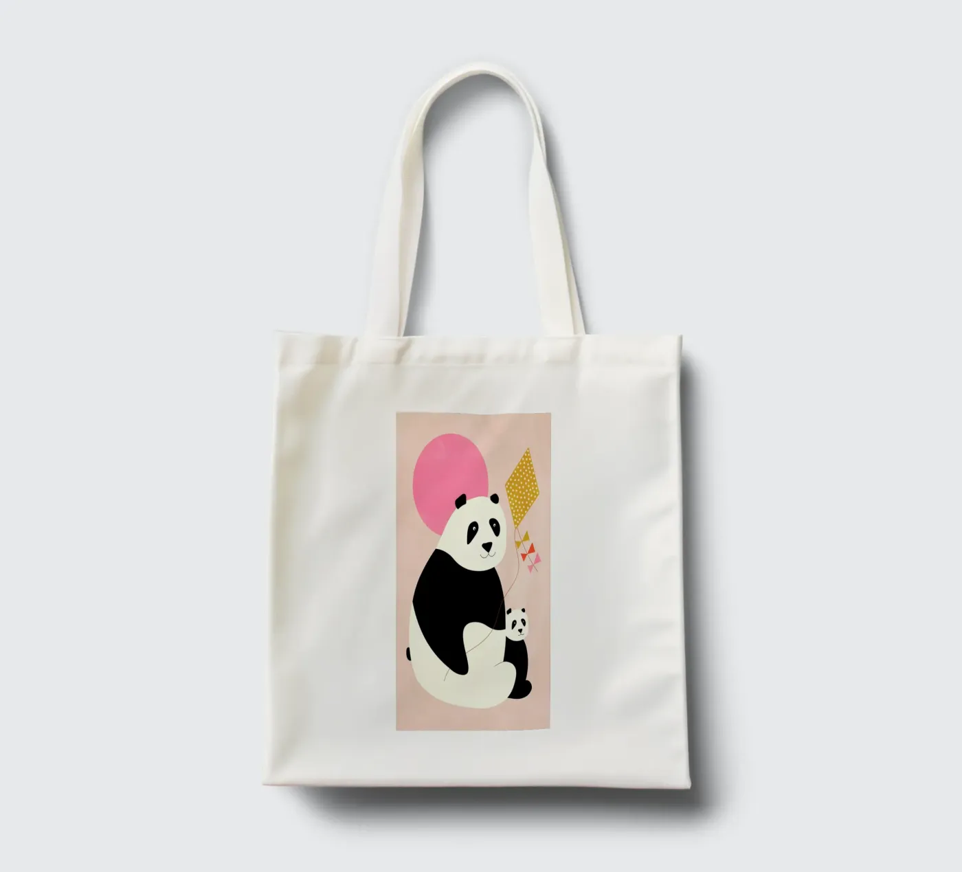 Panda Bears borsa in juta da Little Flourishes