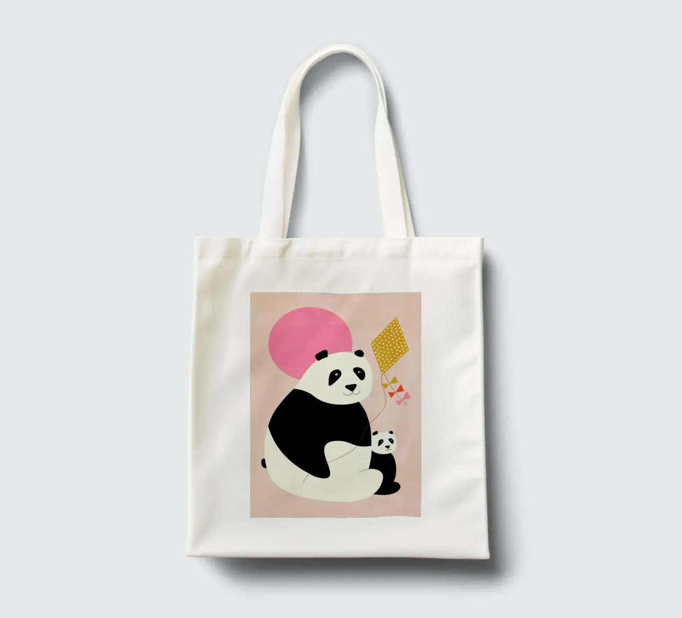 Panda Bears borsa in juta da Little Flourishes