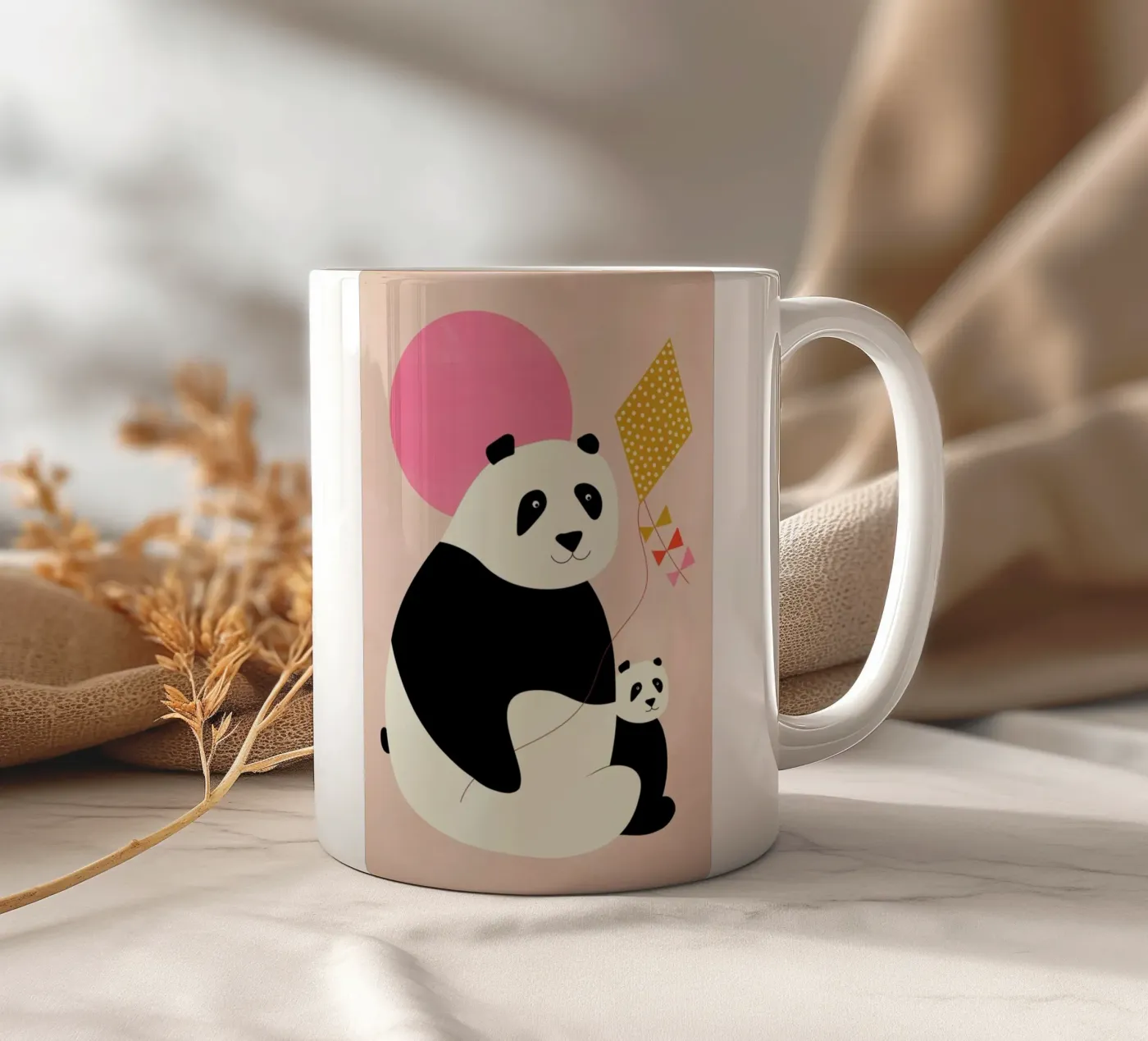 Panda Bears Keramik Tasse von Little Flourishes