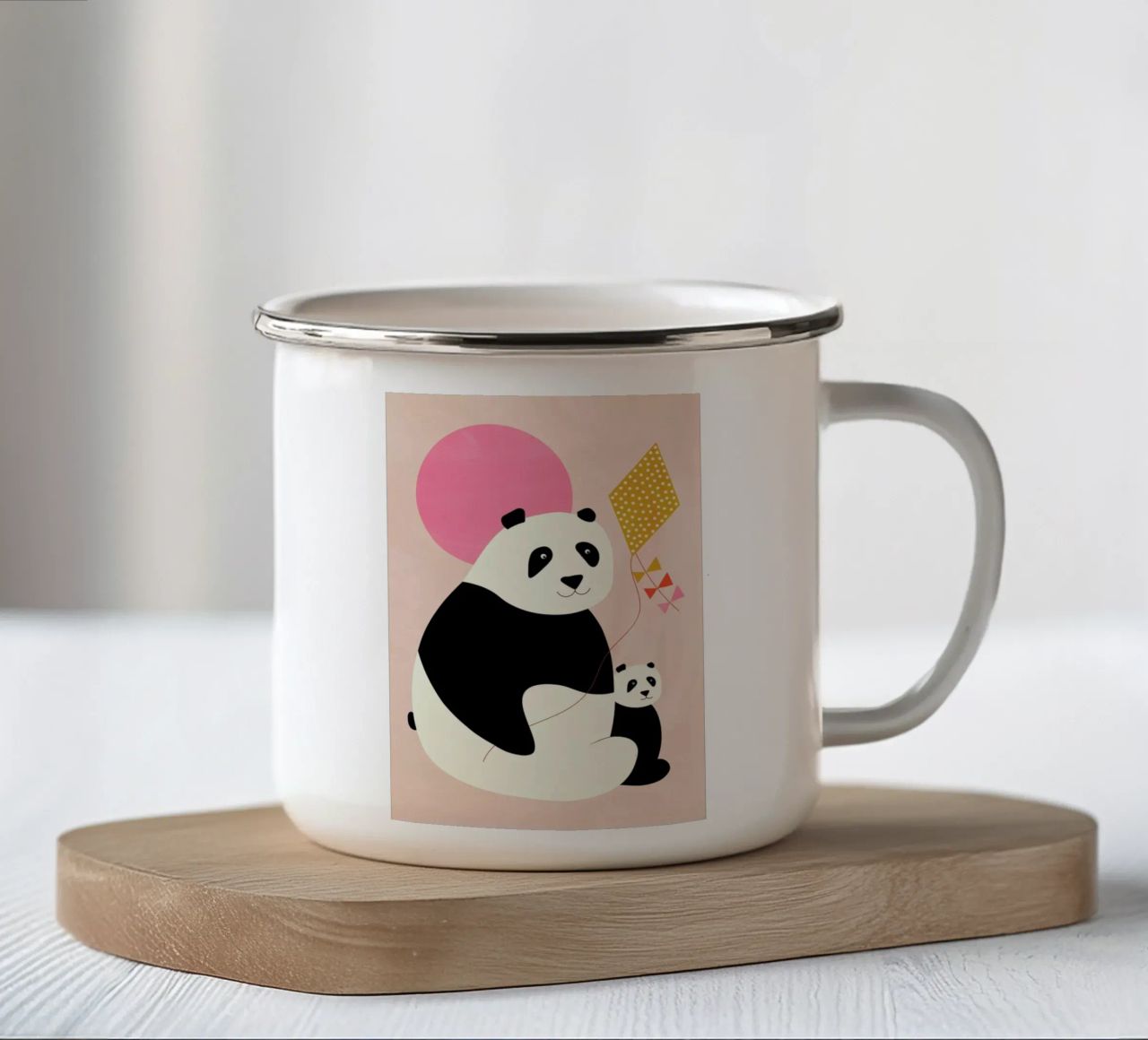 Panda Bears tazza in smalto da Little Flourishes