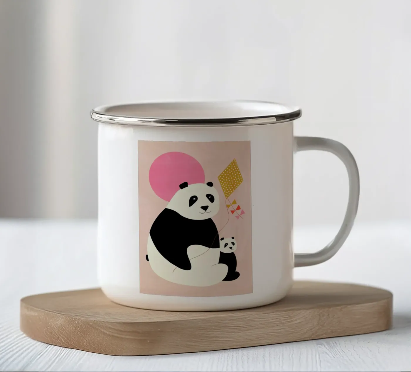 Panda Bears enamel mug by Little Flourishes