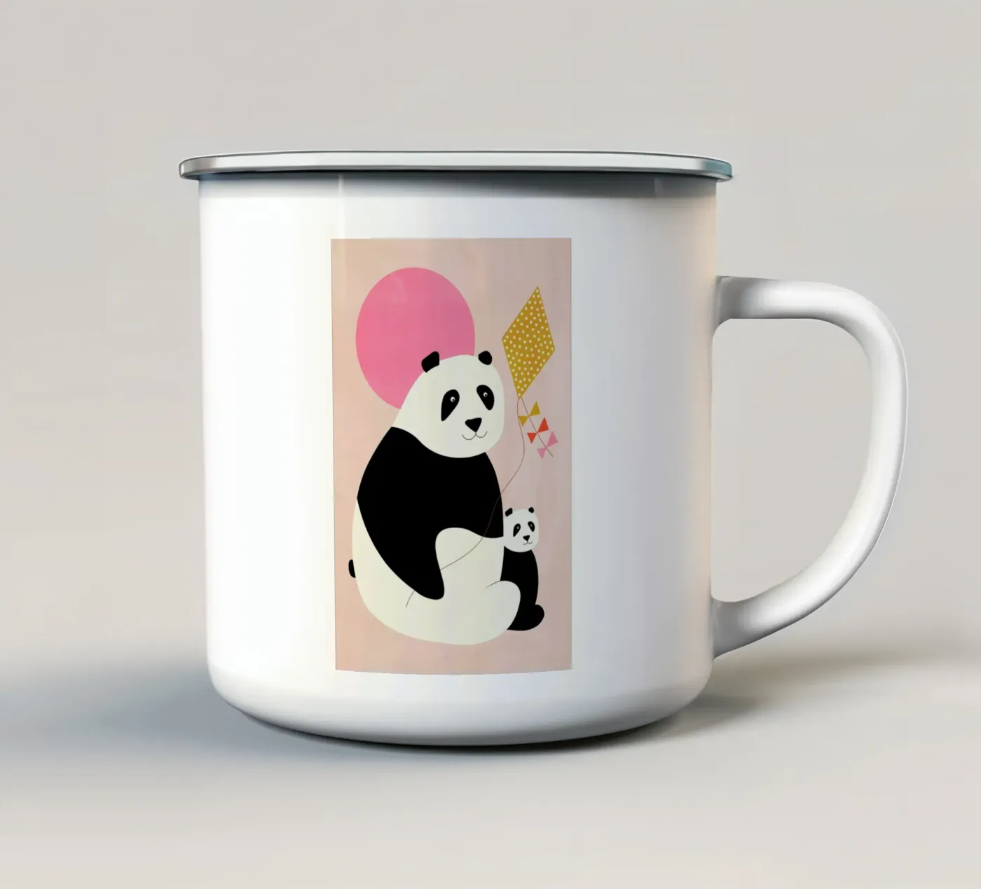 Panda Bears enamel mug by Little Flourishes