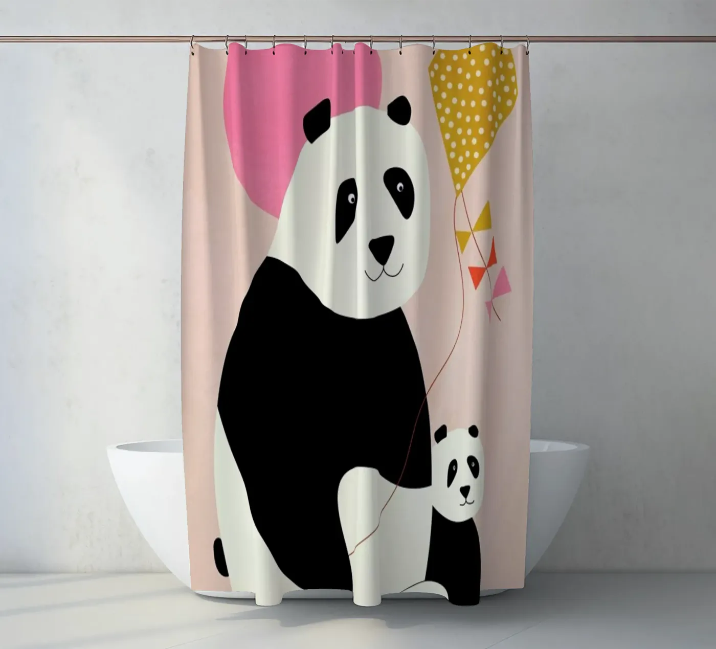 Panda Bears Duschvorhang von Little Flourishes