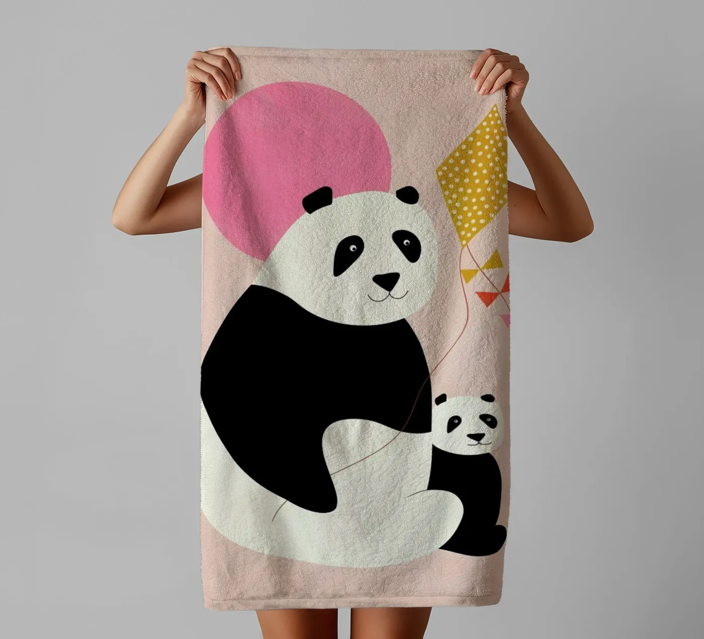 Panda Bears badhanddoek van Little Flourishes