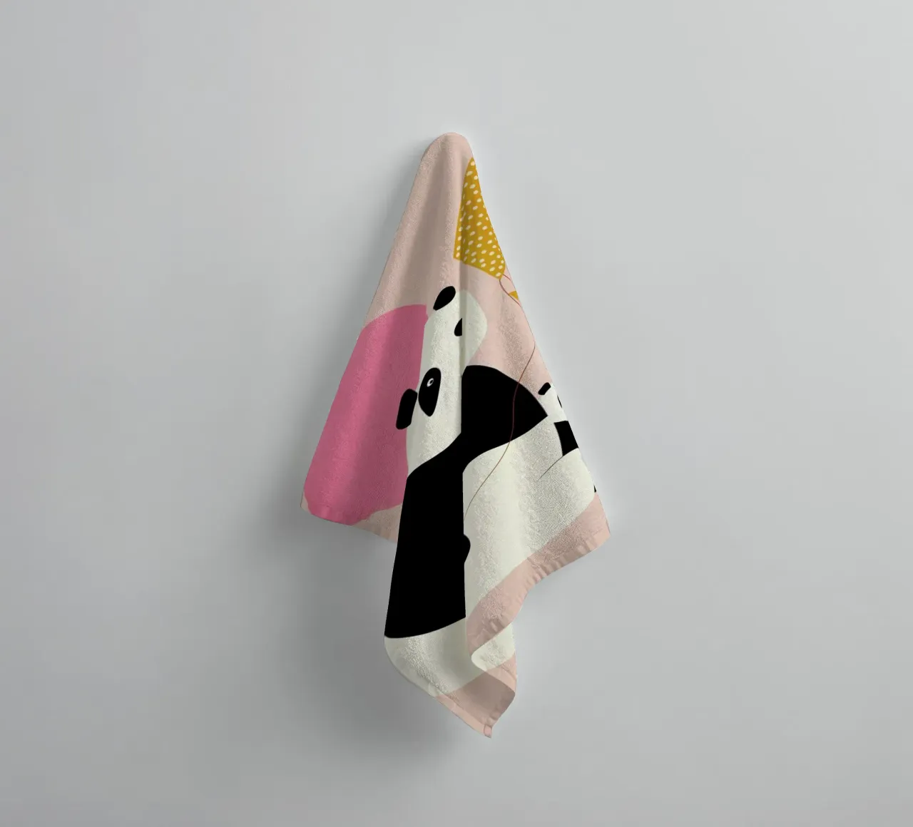 Panda Bears badhanddoek van Little Flourishes