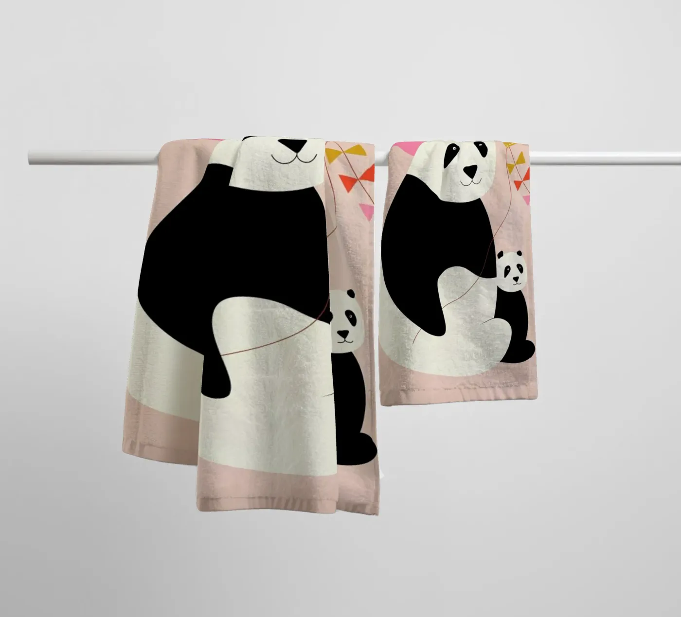 Panda Bears badhanddoek van Little Flourishes